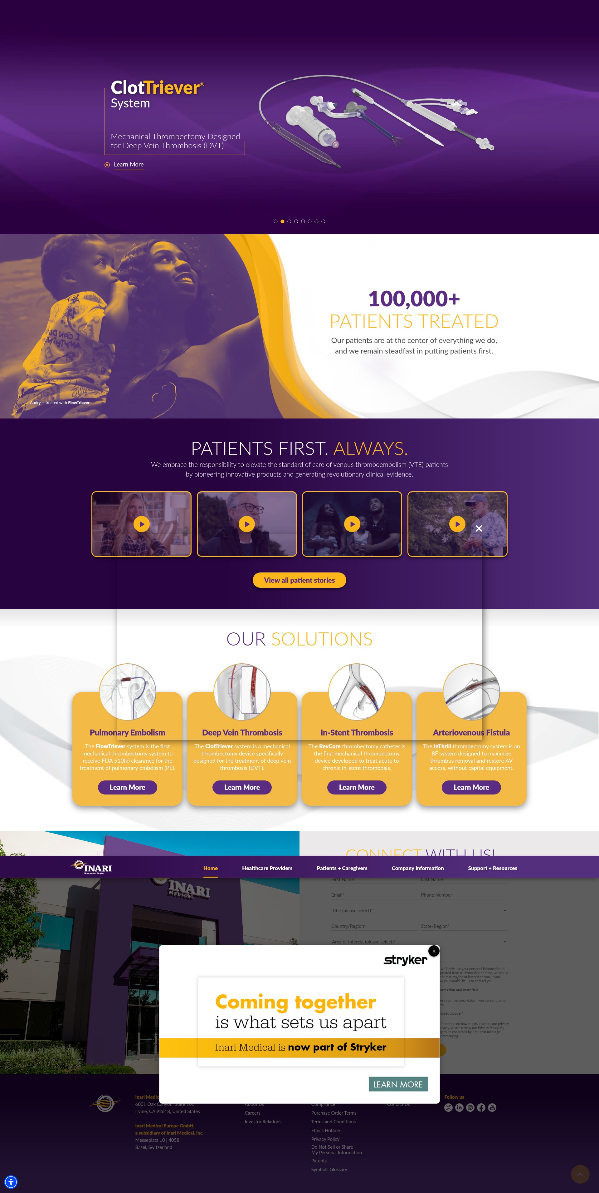 Screenshot of inarimedical.com