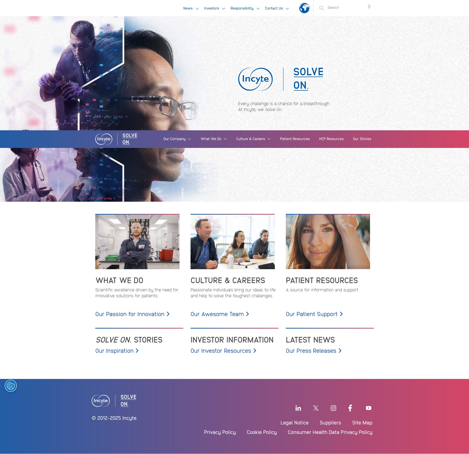 Screenshot of incyte.com