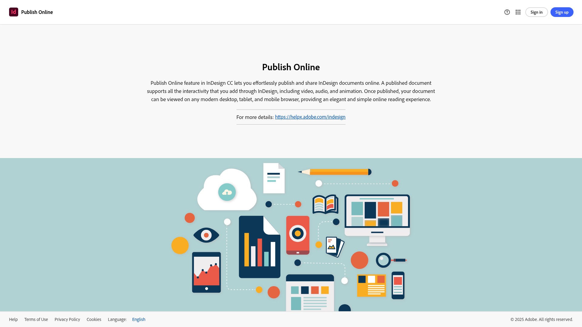 Screenshot of indd.adobe.com