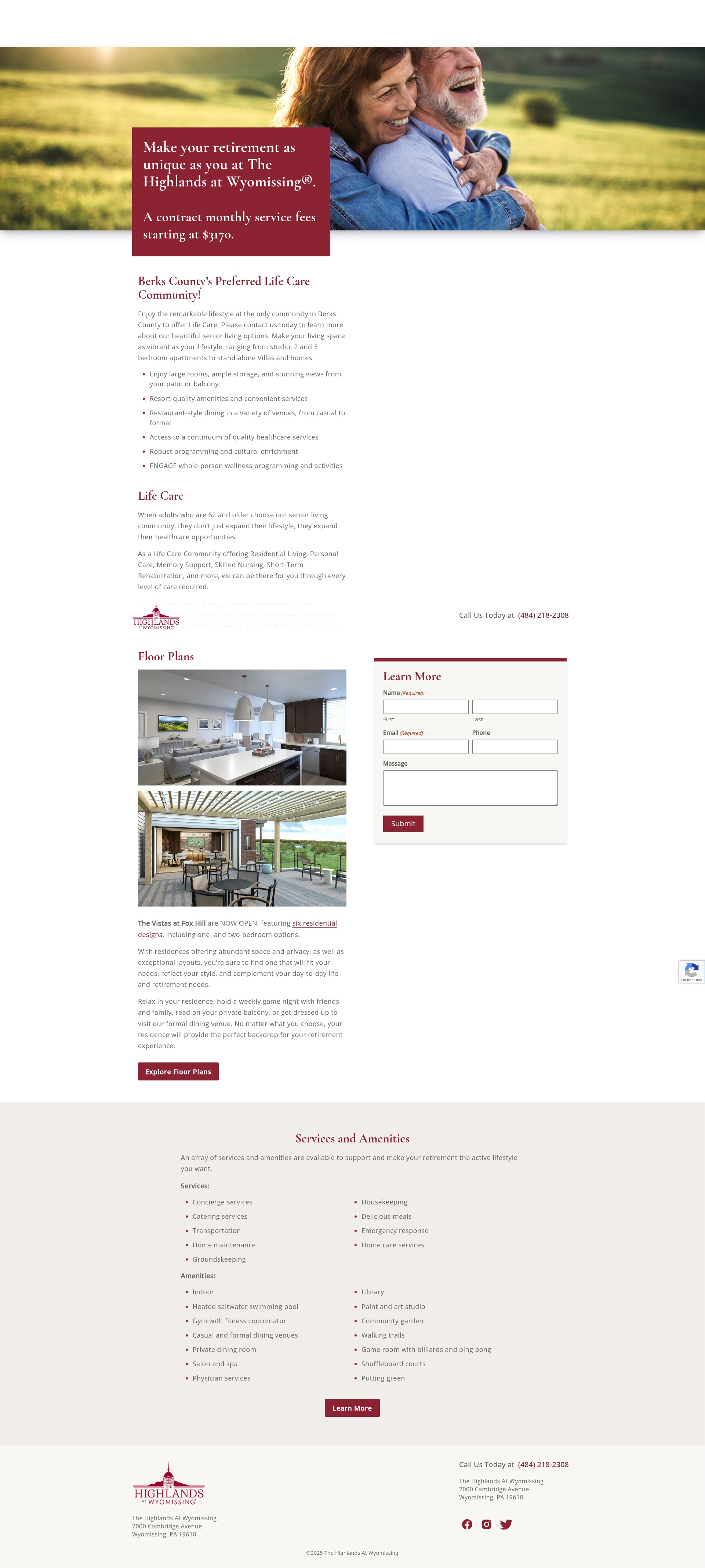 Screenshot of independent-living.thevistasatfoxhill.org