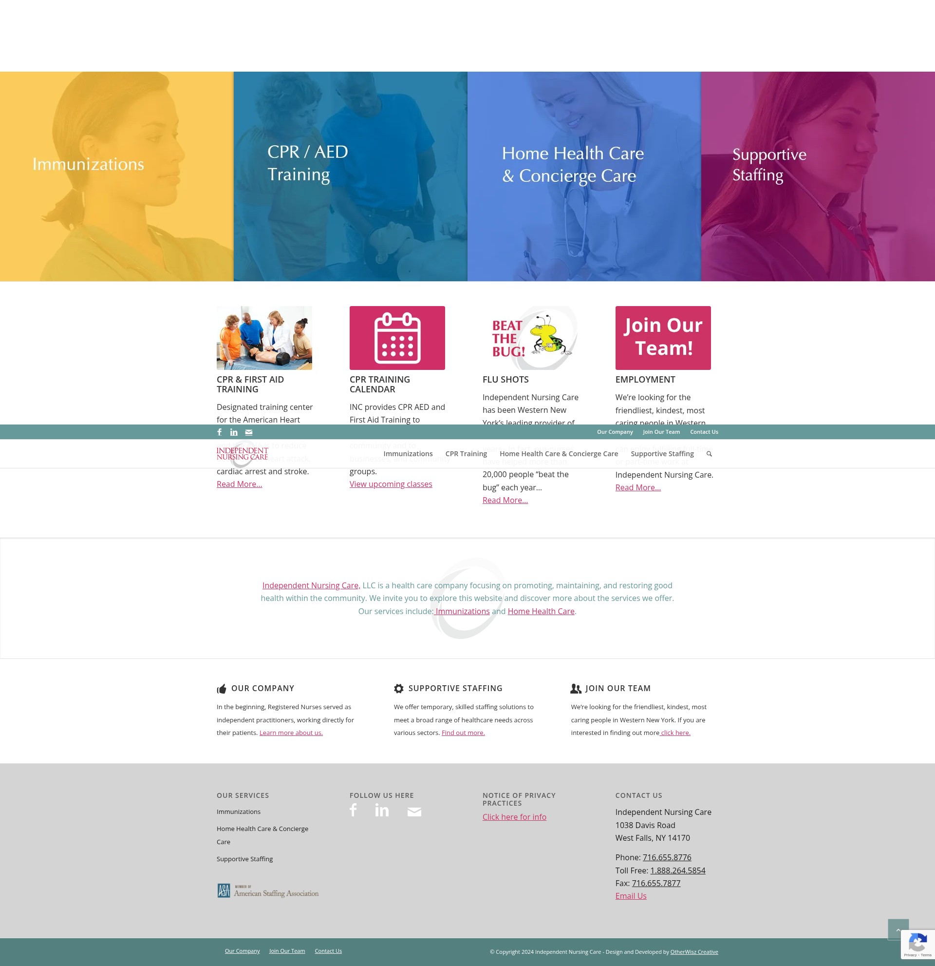 Screenshot of independentnursingcare.com