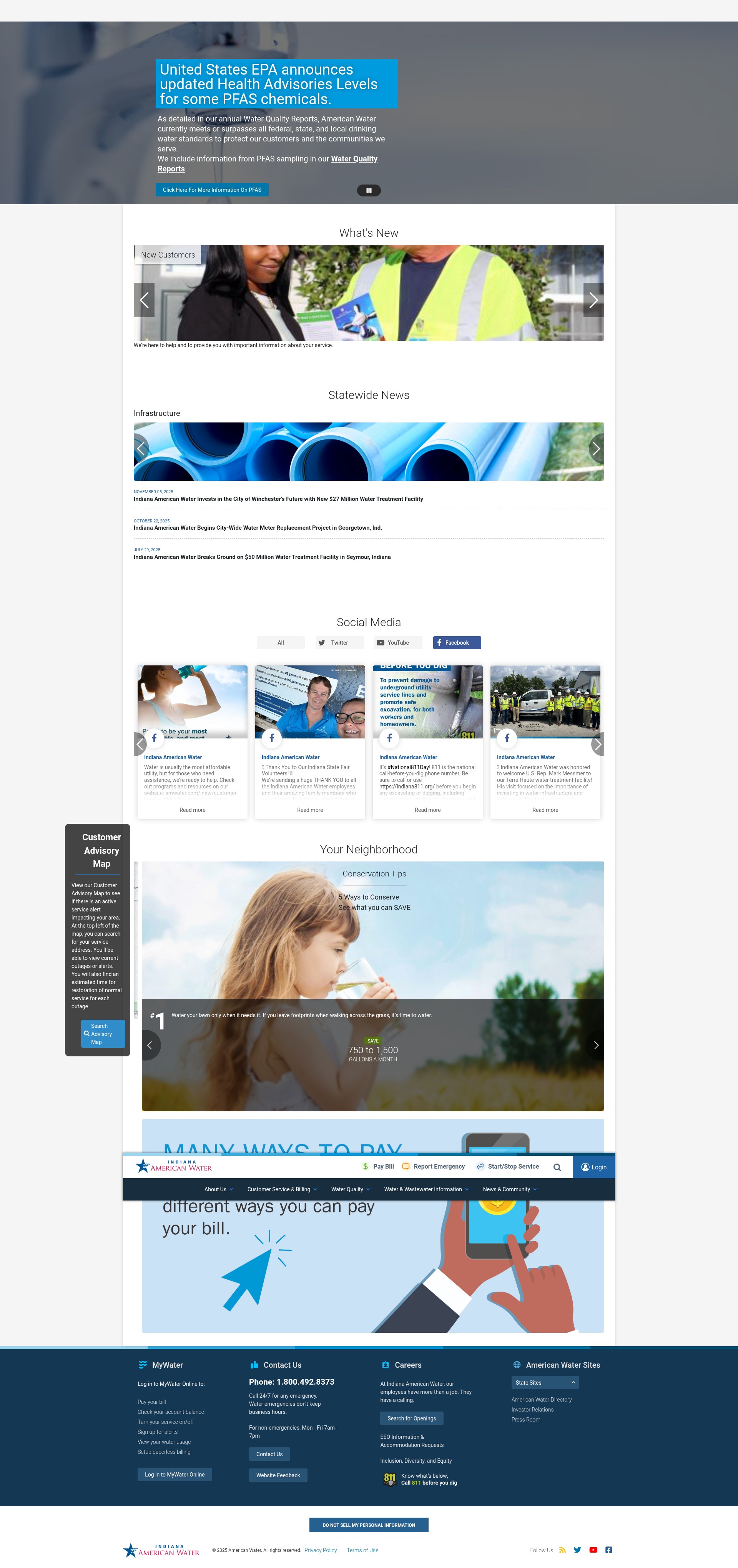 Screenshot of indianaamwater.com