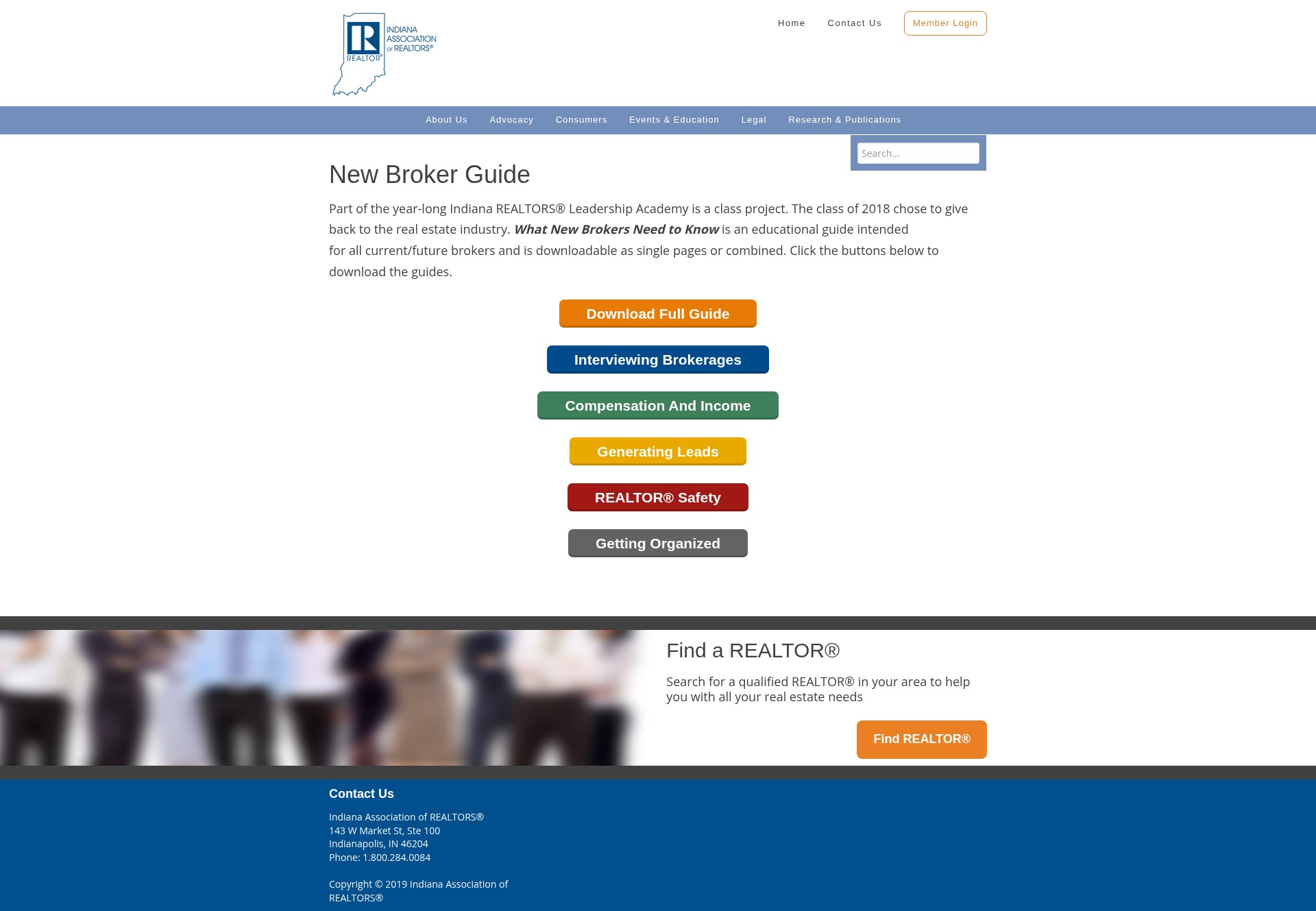 Screenshot of indianarealtors.com