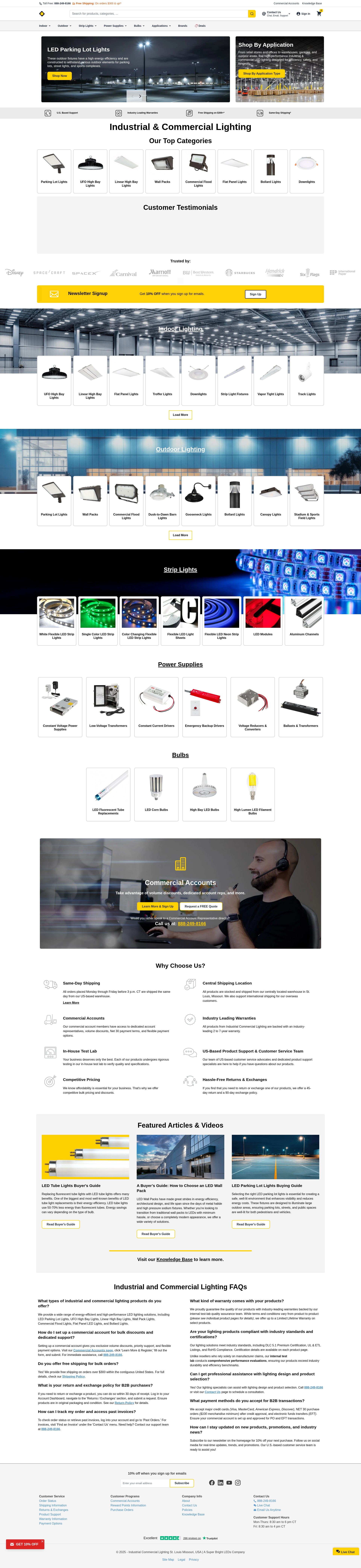 Screenshot of industrialcommerciallighting.com