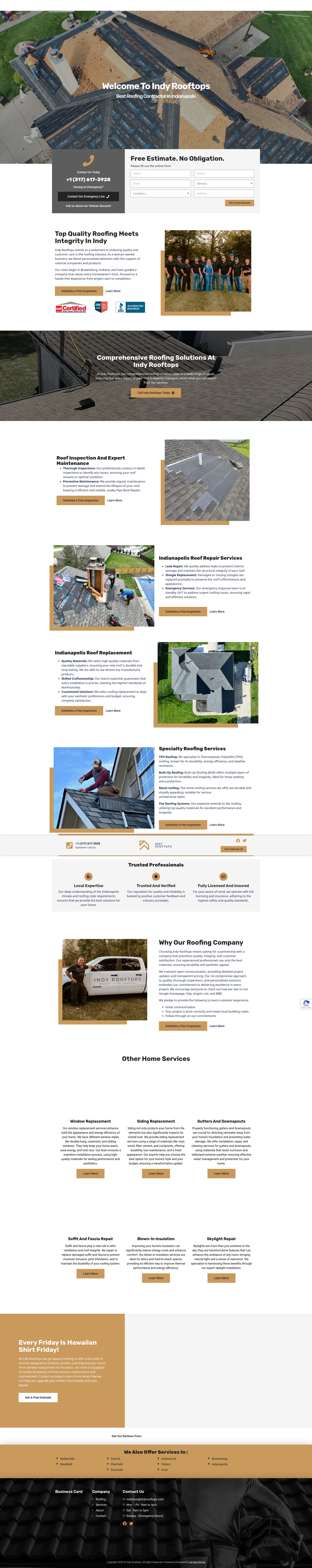 Screenshot of indyrooftops.com