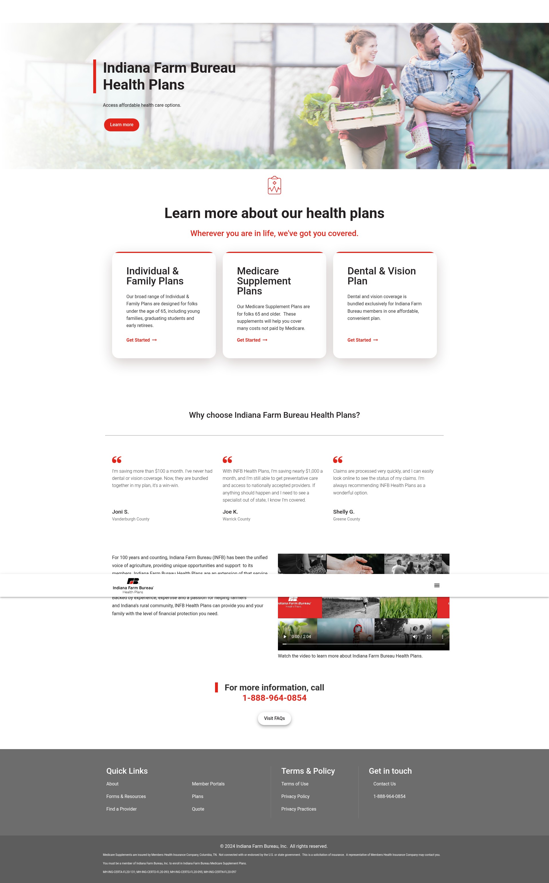 Screenshot of infbhealthplans.com