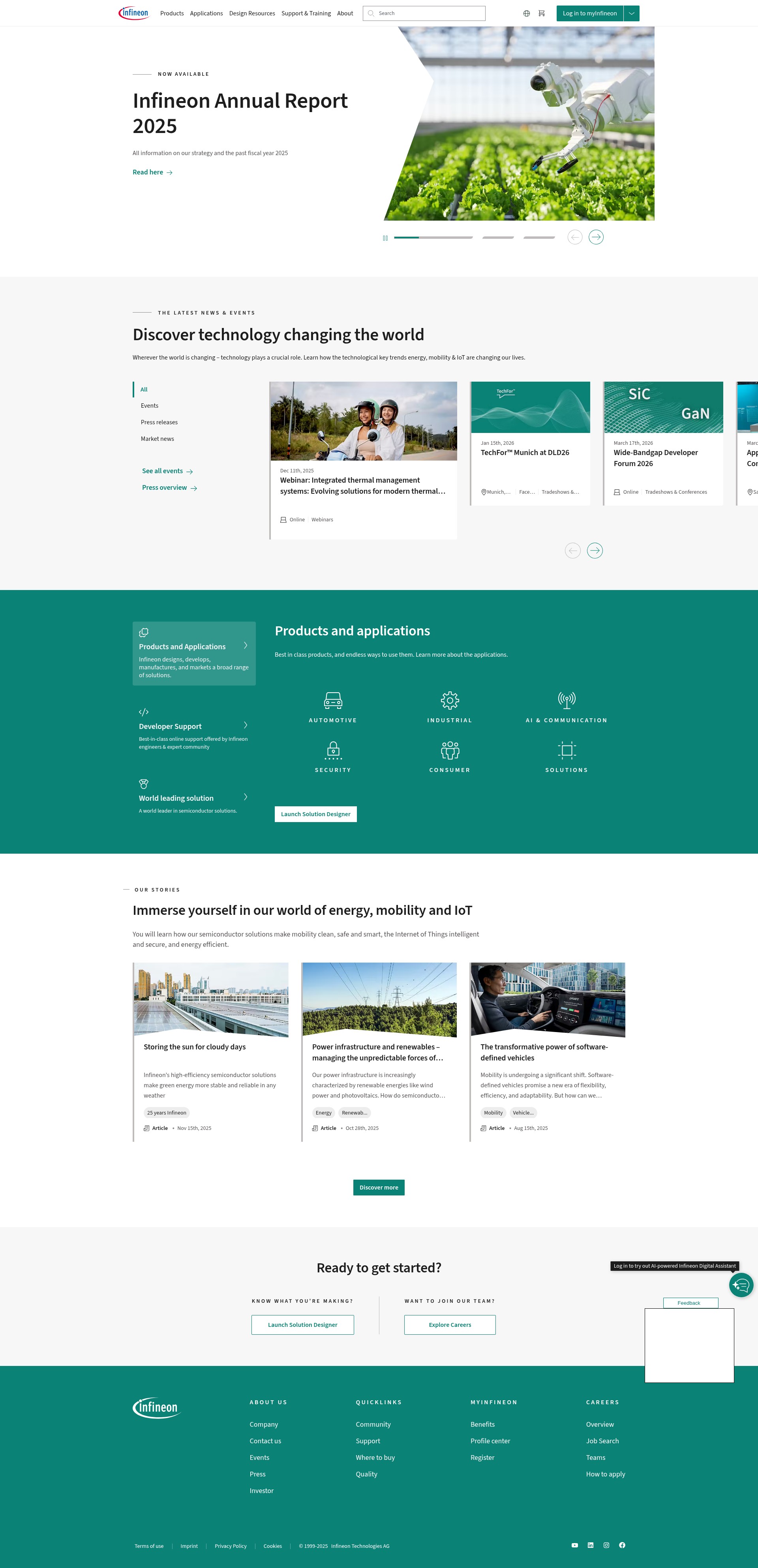 Screenshot of infineon.com