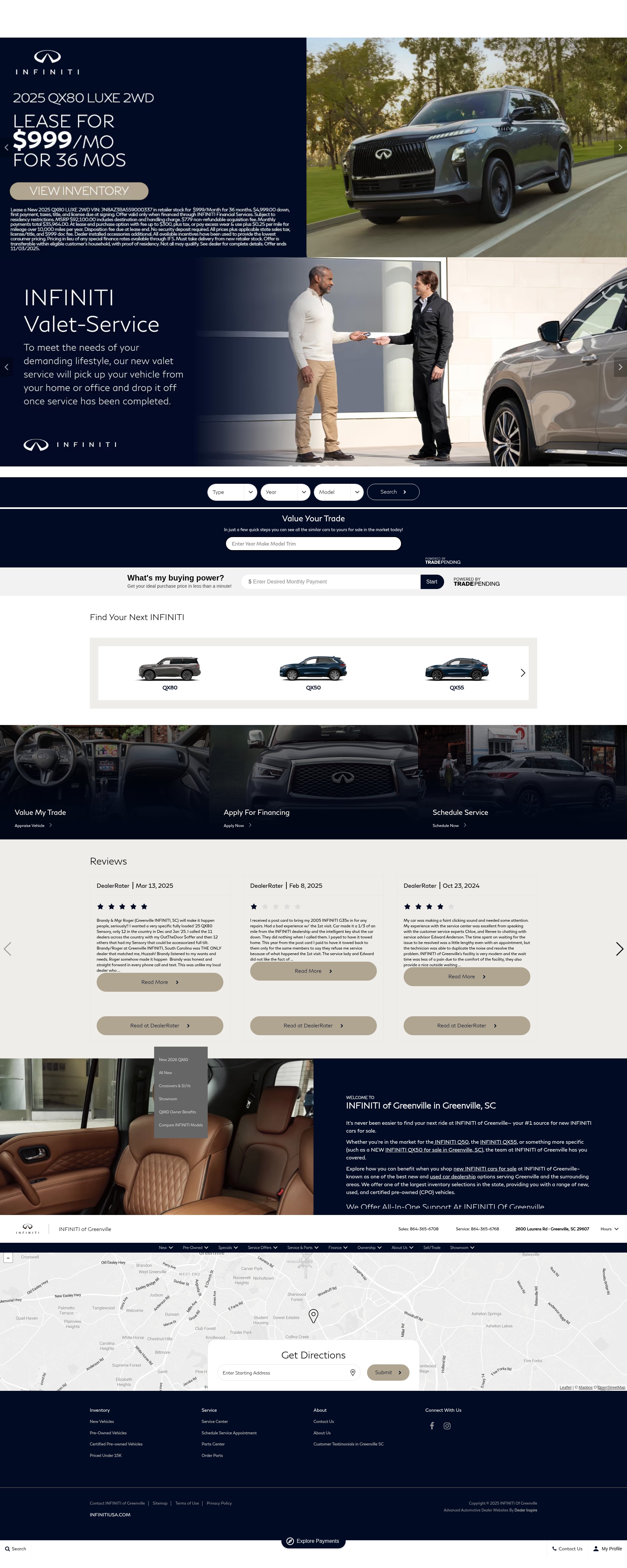 Screenshot of infinitigreenville.com