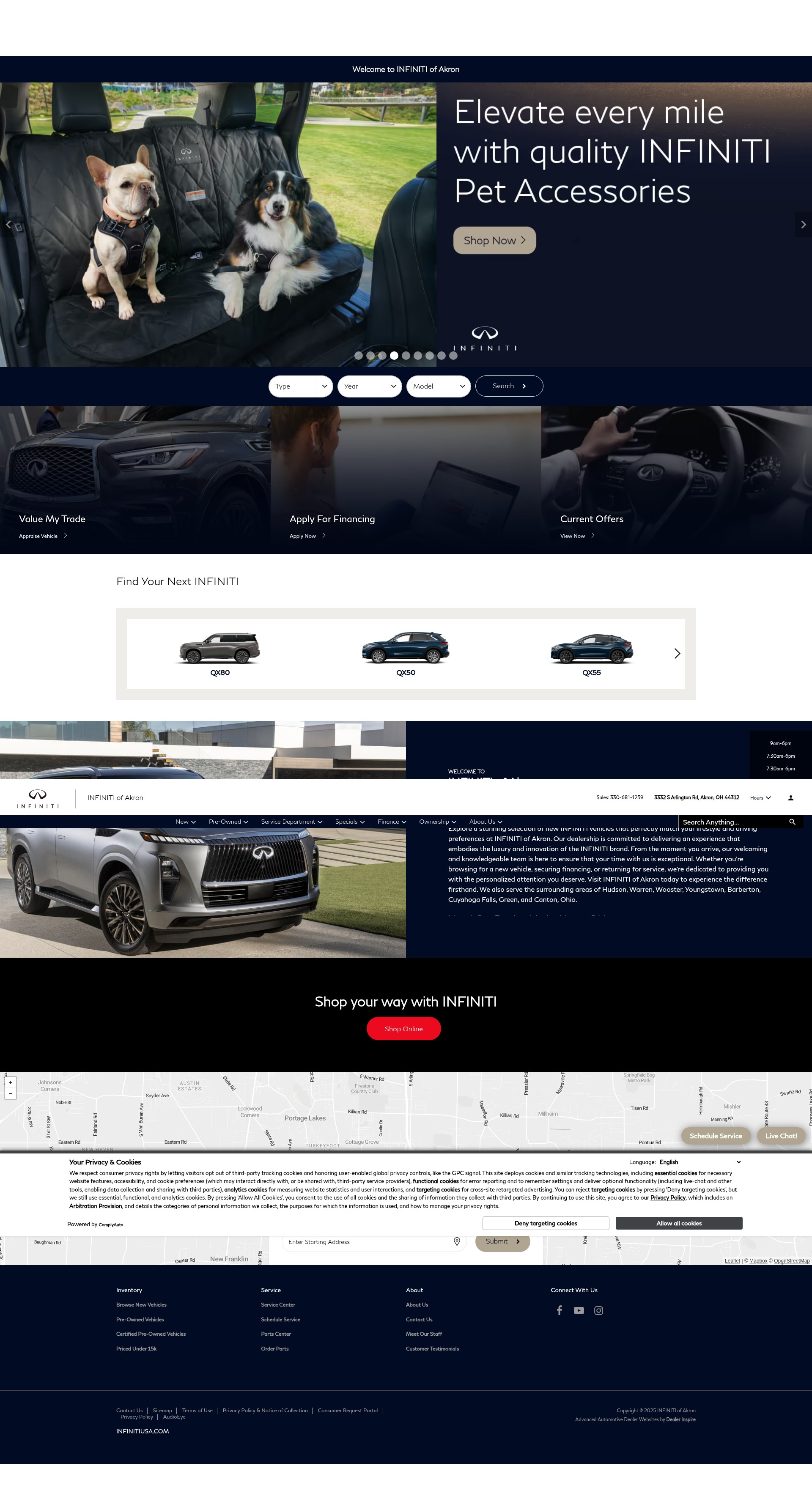 Screenshot of infinitiofakron.com