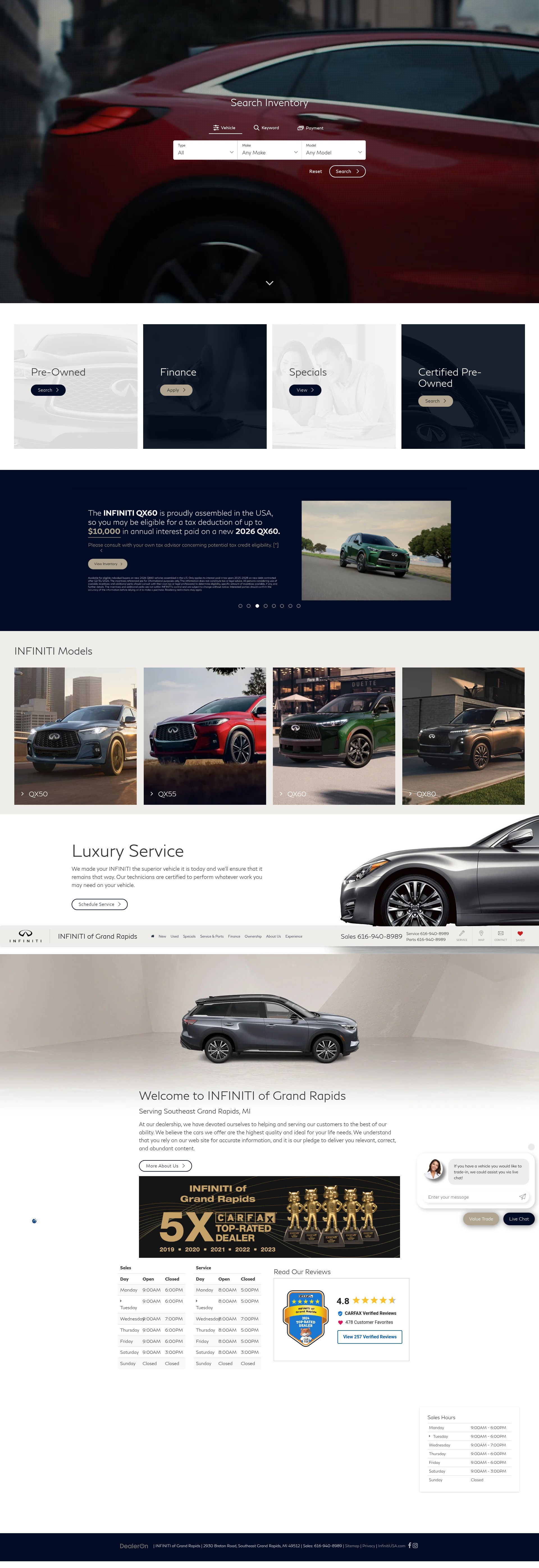 Screenshot of infinitiofgrandrapids.com