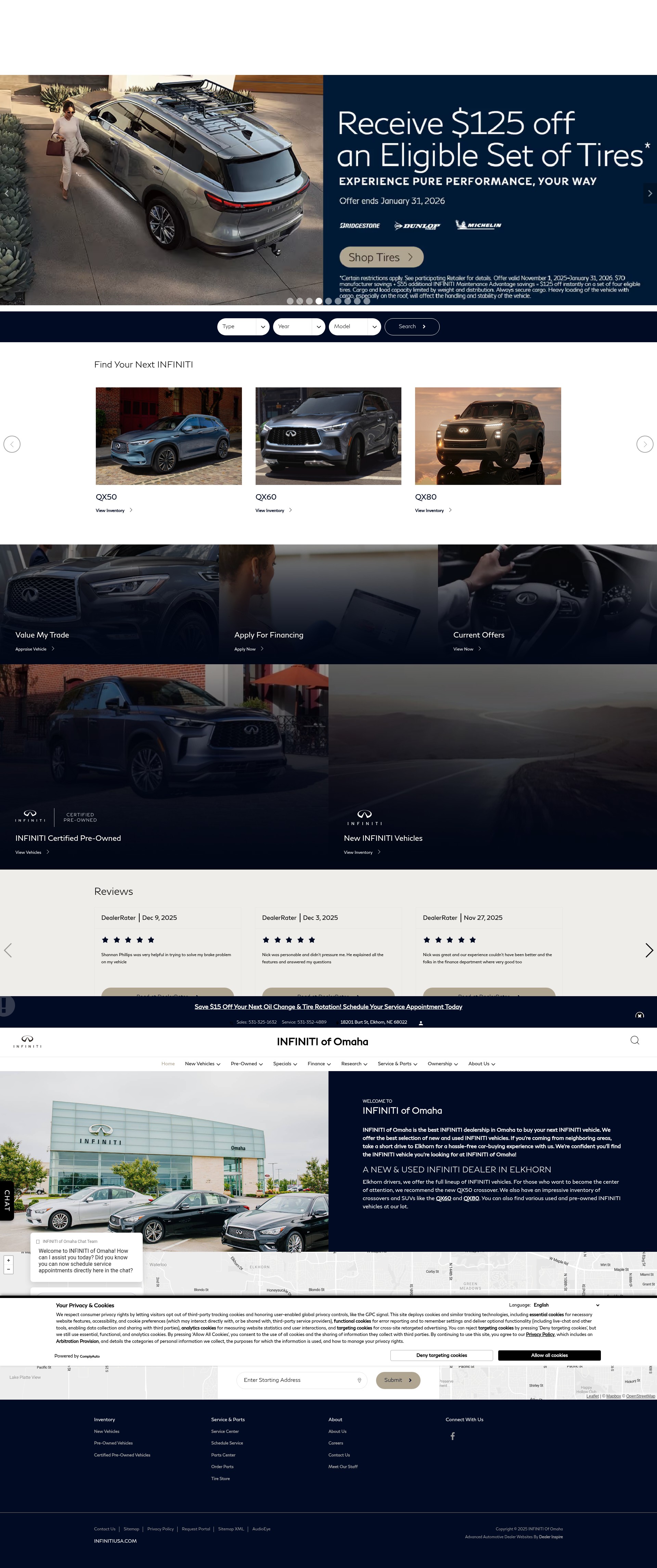 Screenshot of infinitiofomaha.com