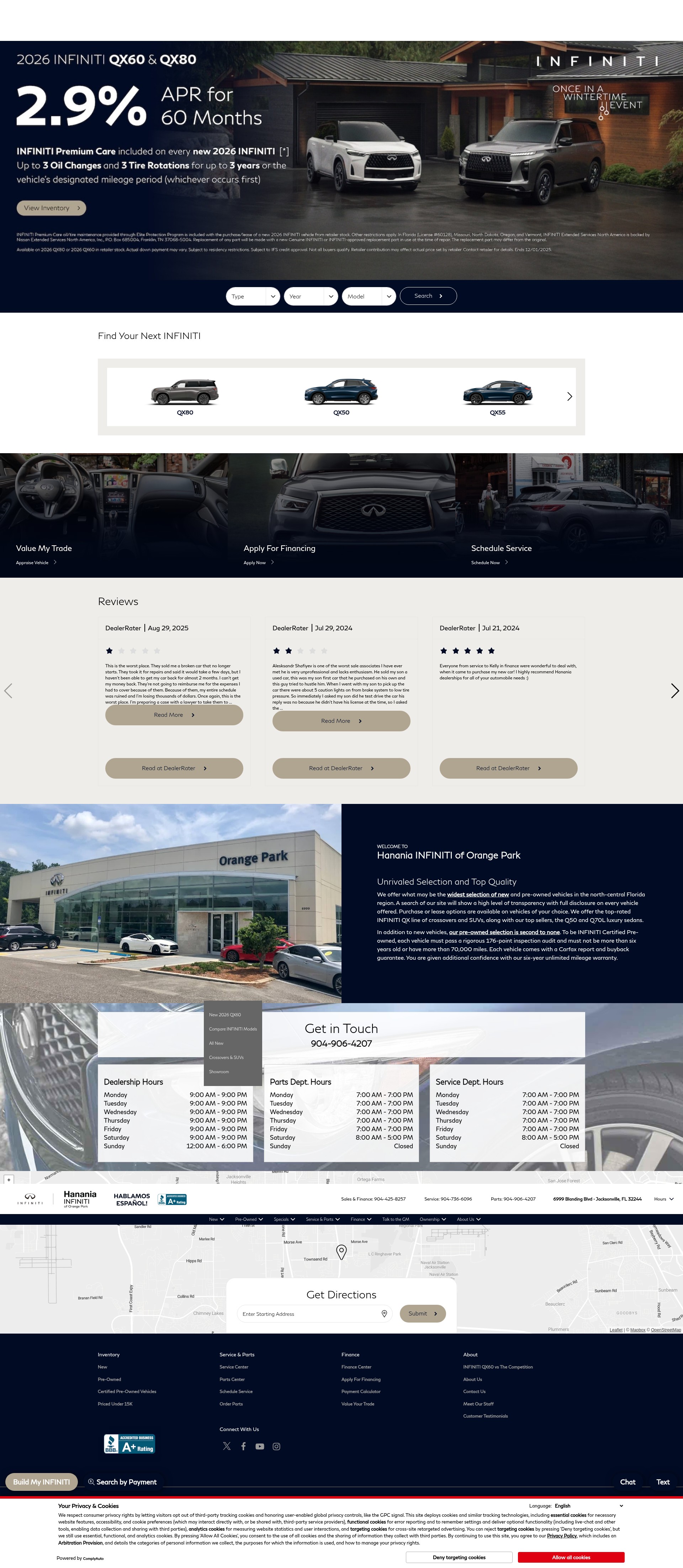 Screenshot of infinitioforangepark.com