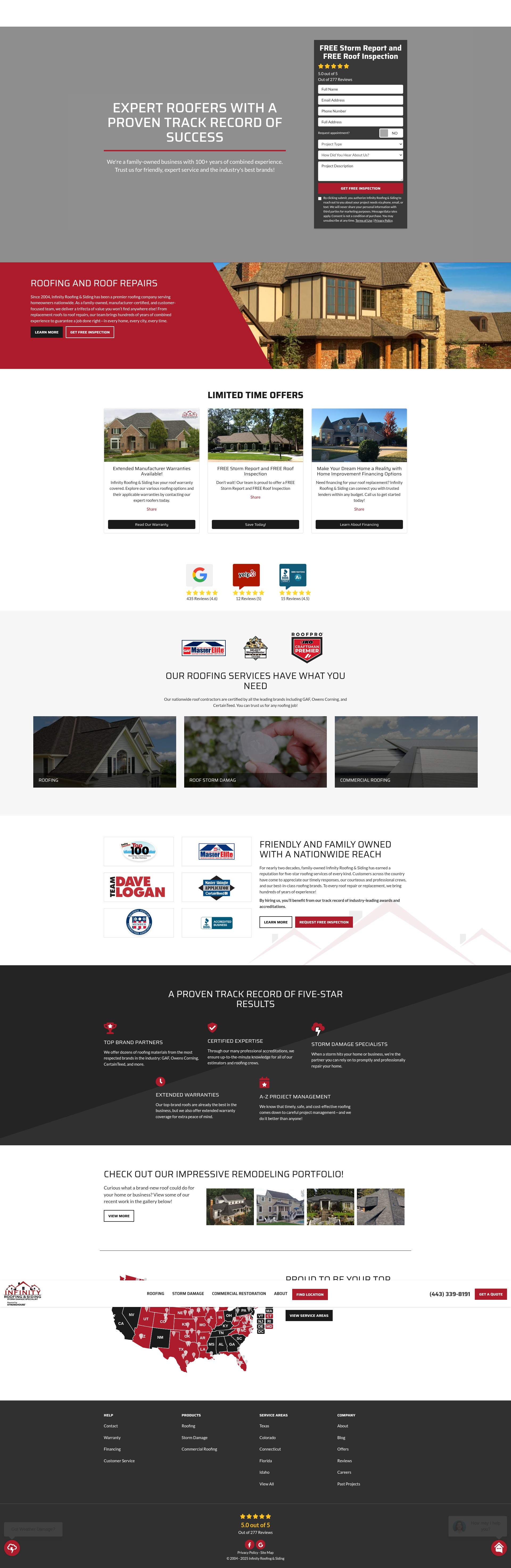 Screenshot of infinityroofer.com