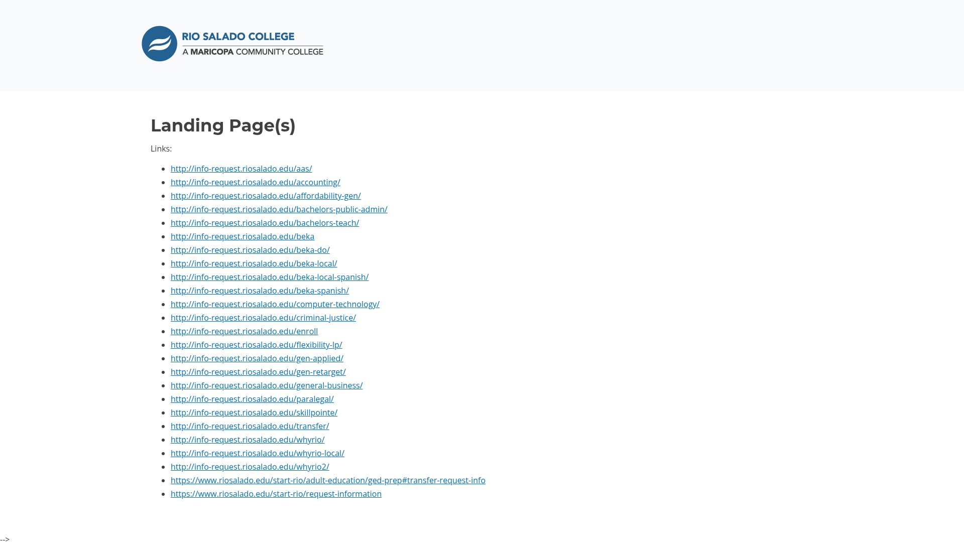 Screenshot of info-request.riosalado.edu