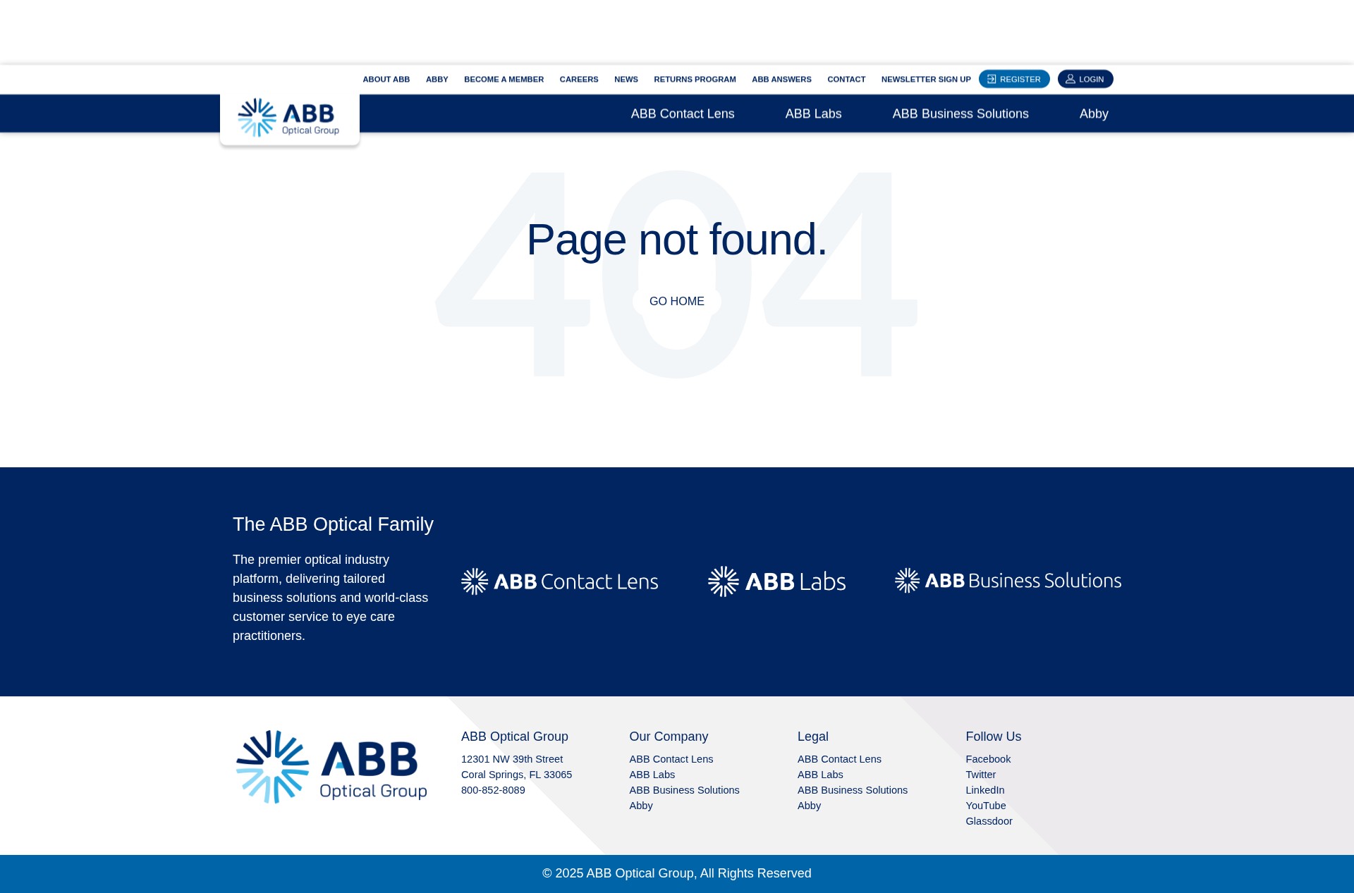 Screenshot of info.abboptical.com
