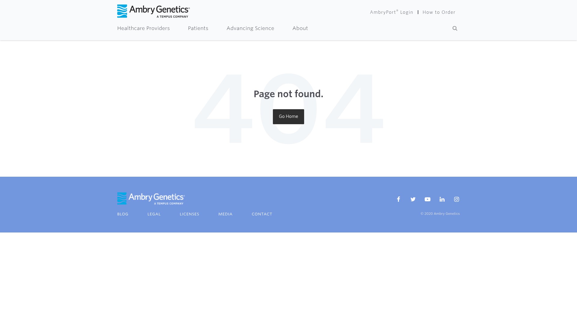 Screenshot of info.ambrygenetics.com