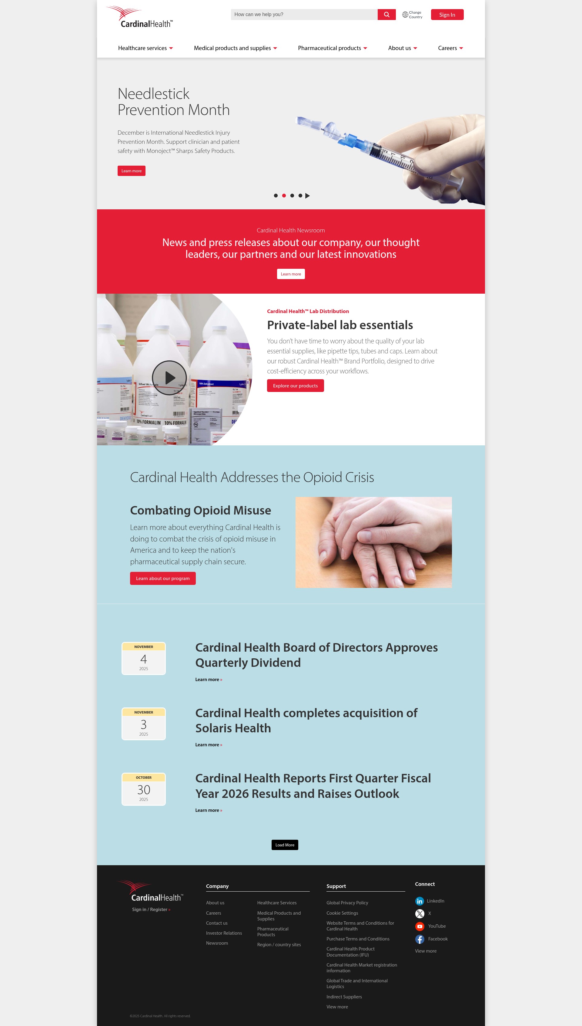 Screenshot of info.cardinalhealth.com