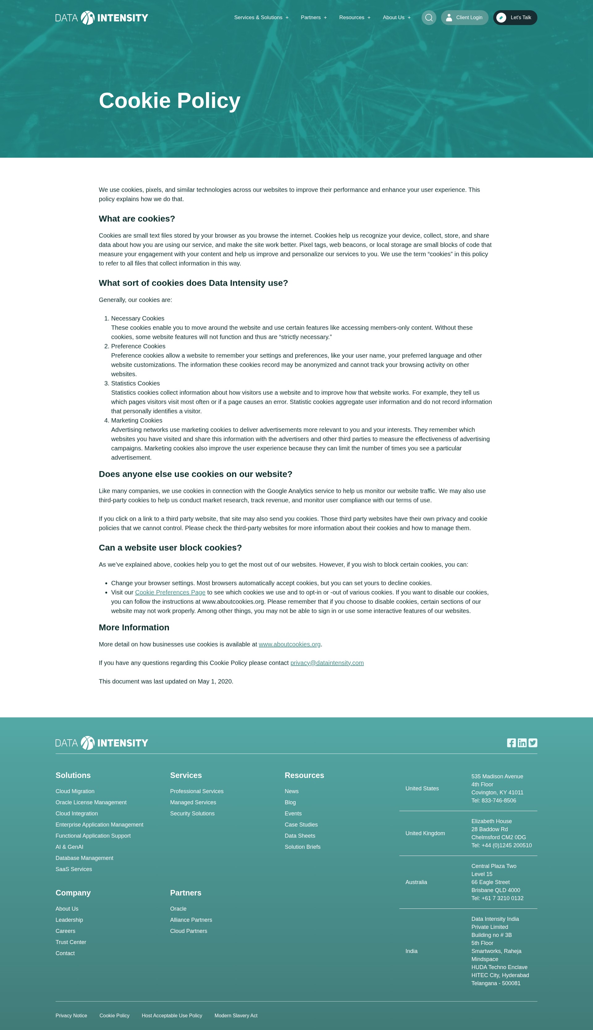 Screenshot of info.dataintensity.com