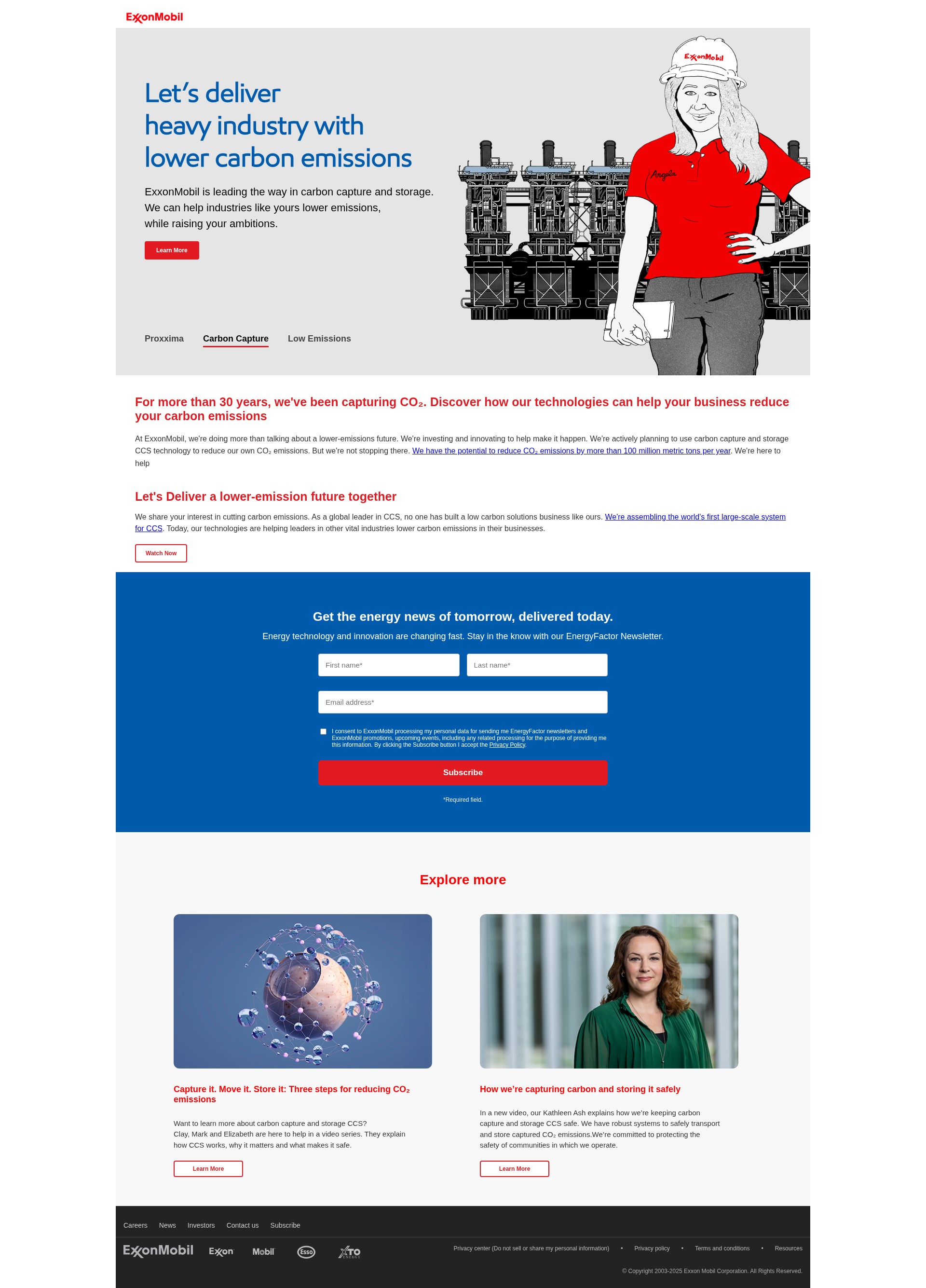 Screenshot of info.exxonmobil.com