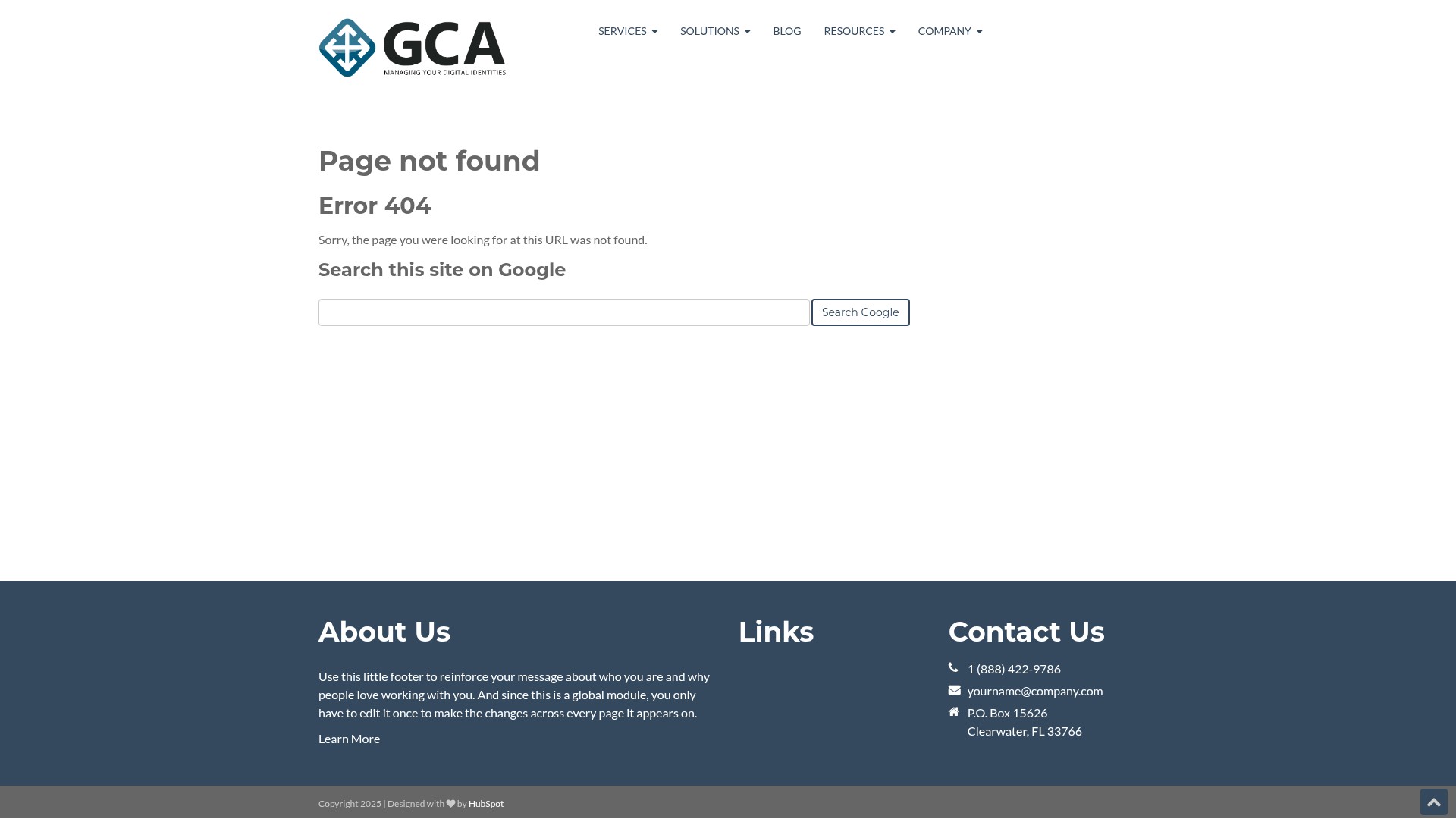 Screenshot of info.gca.net