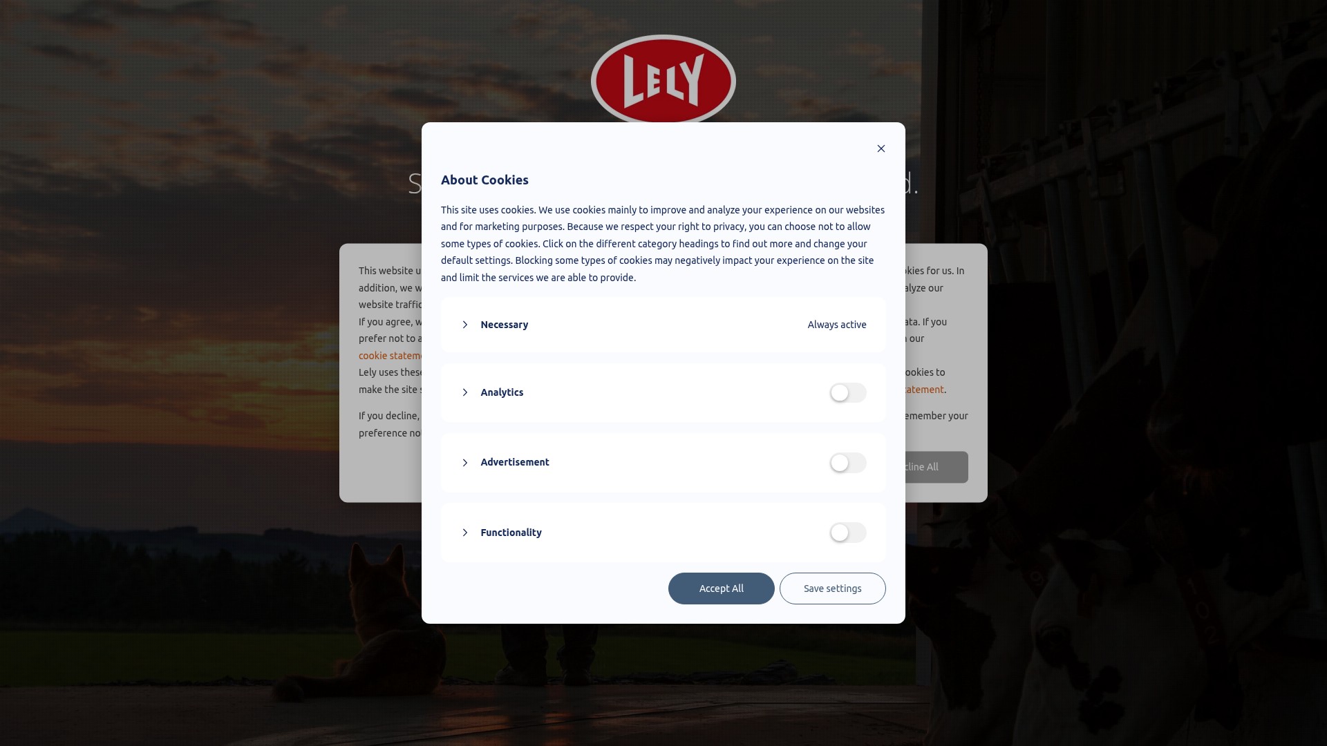 Screenshot of info.lely.com