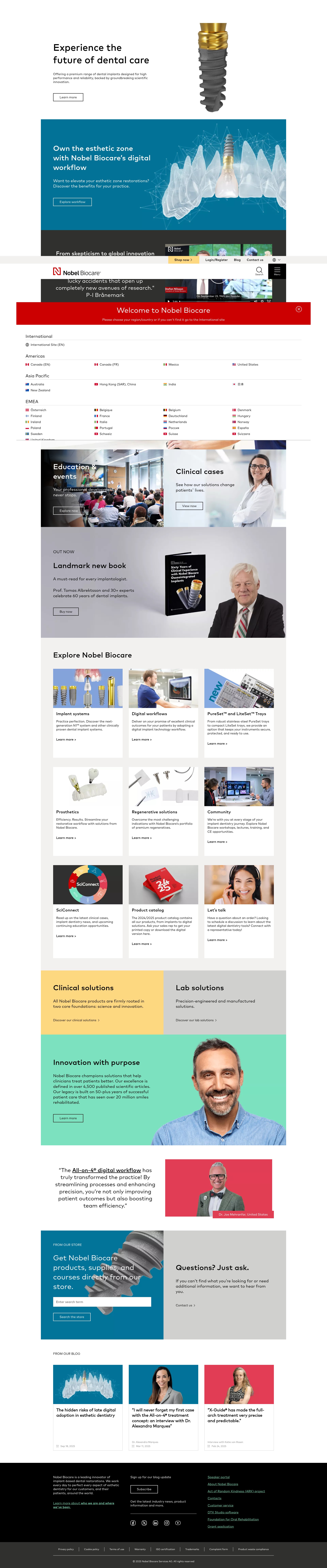 Screenshot of info.nobelbiocare.com