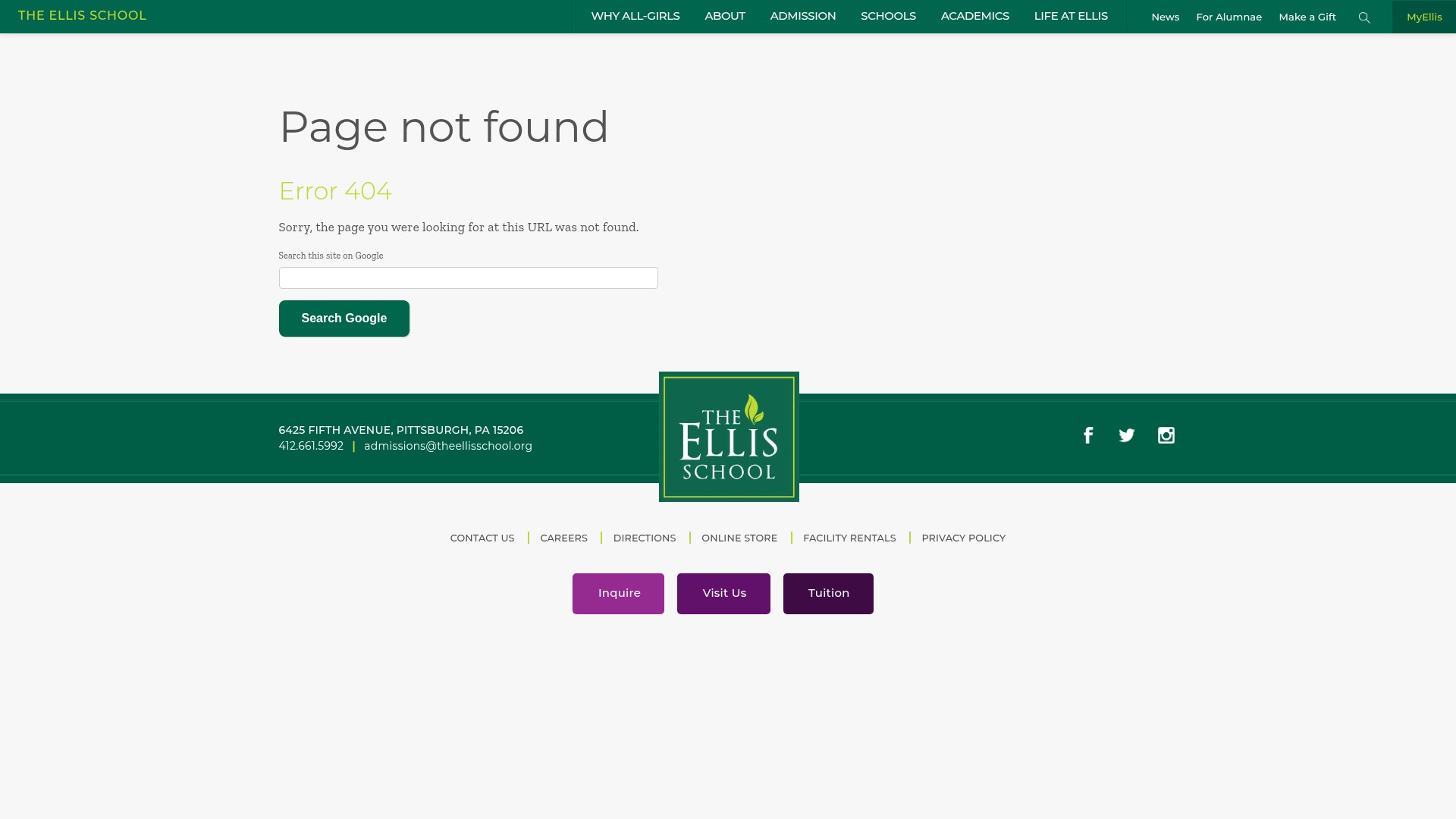 Screenshot of info.theellisschool.org