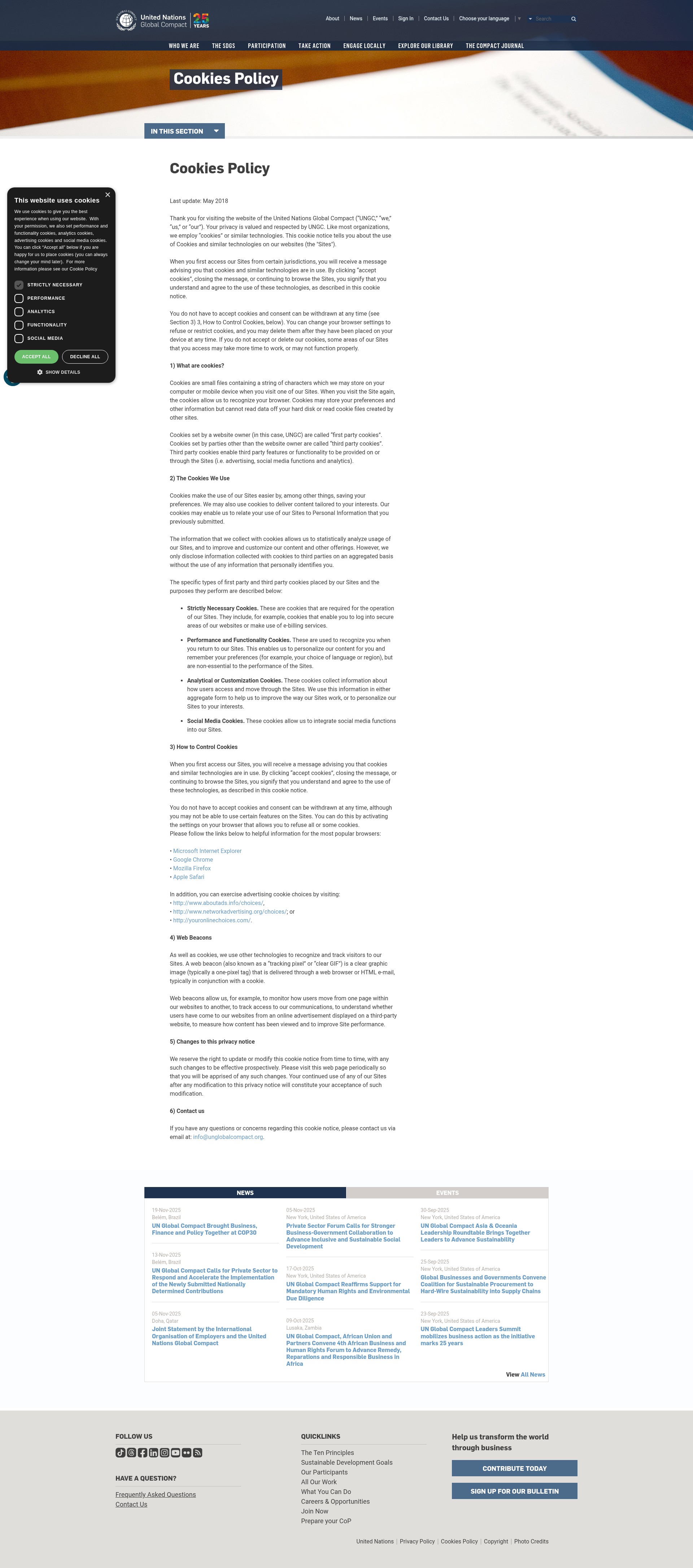Screenshot of info.unglobalcompact.org