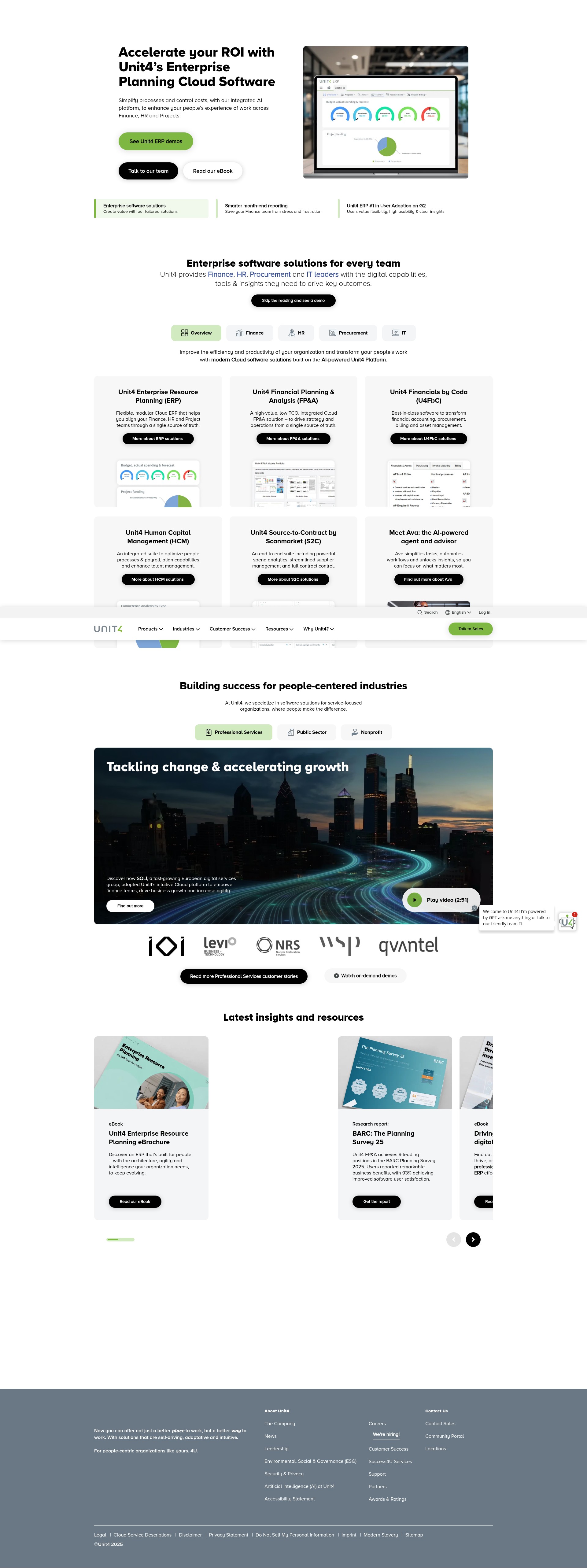 Screenshot of info.unit4.com