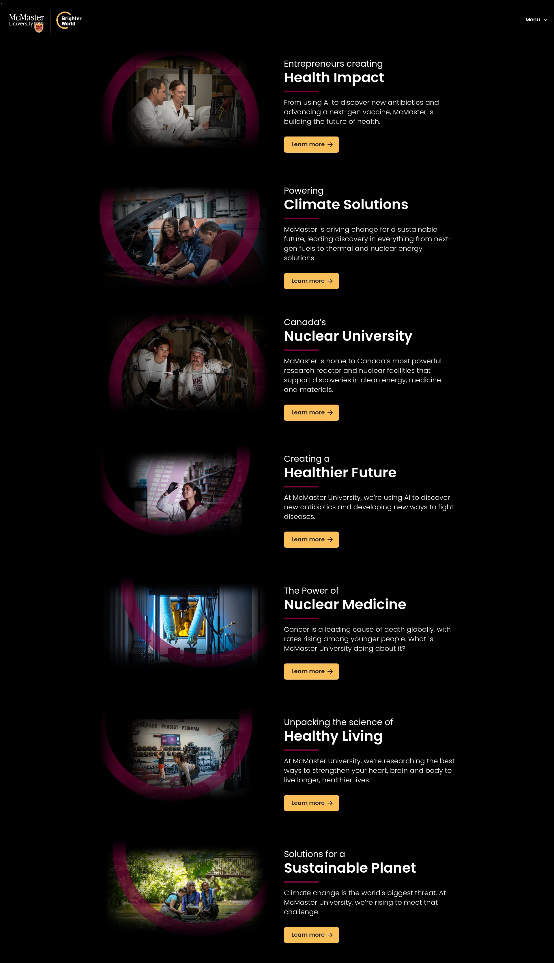 Screenshot of infocus.mcmaster.ca