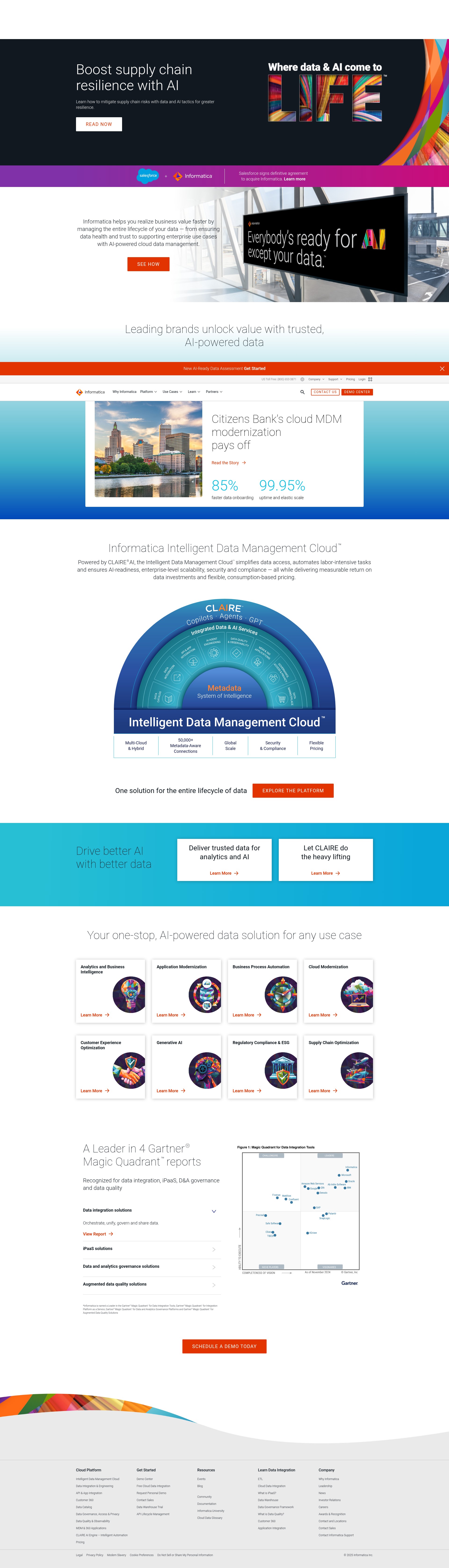 Screenshot of informatica.com