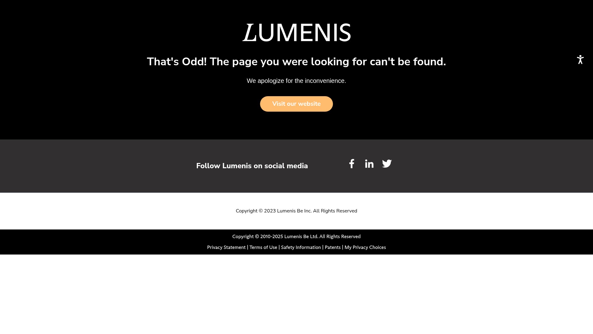 Screenshot of information.lumenis.com