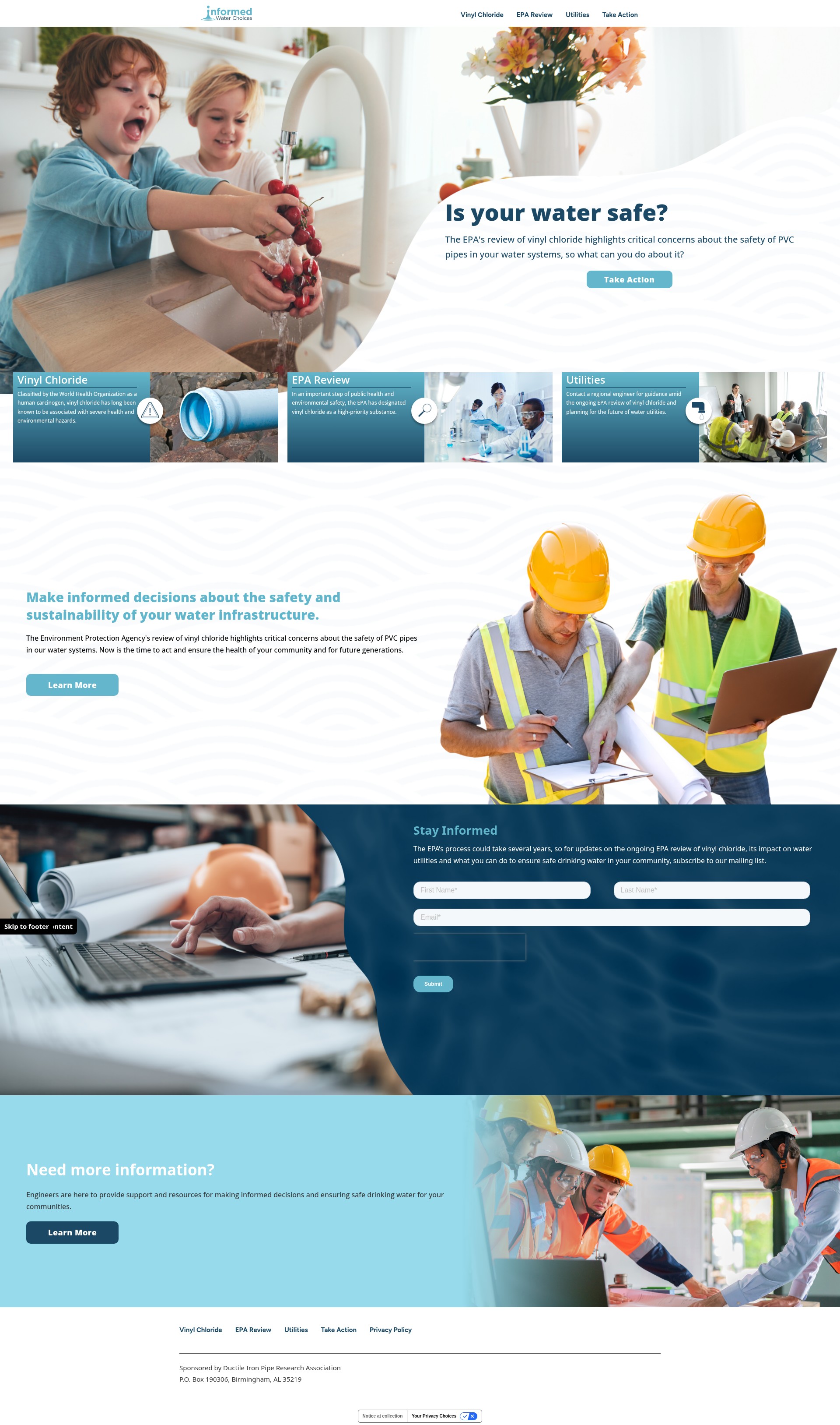 Screenshot of informedwaterchoices.com