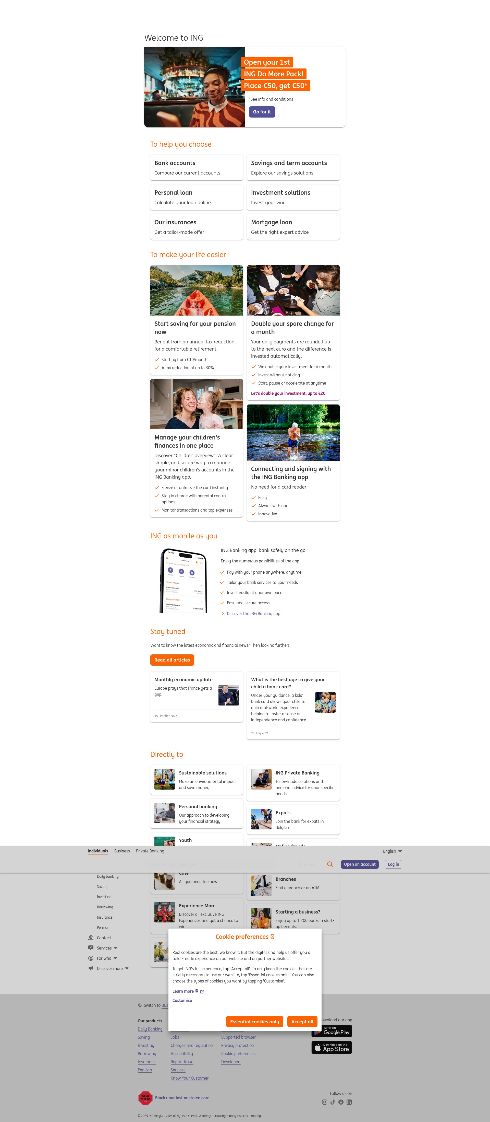 Screenshot of ing.be