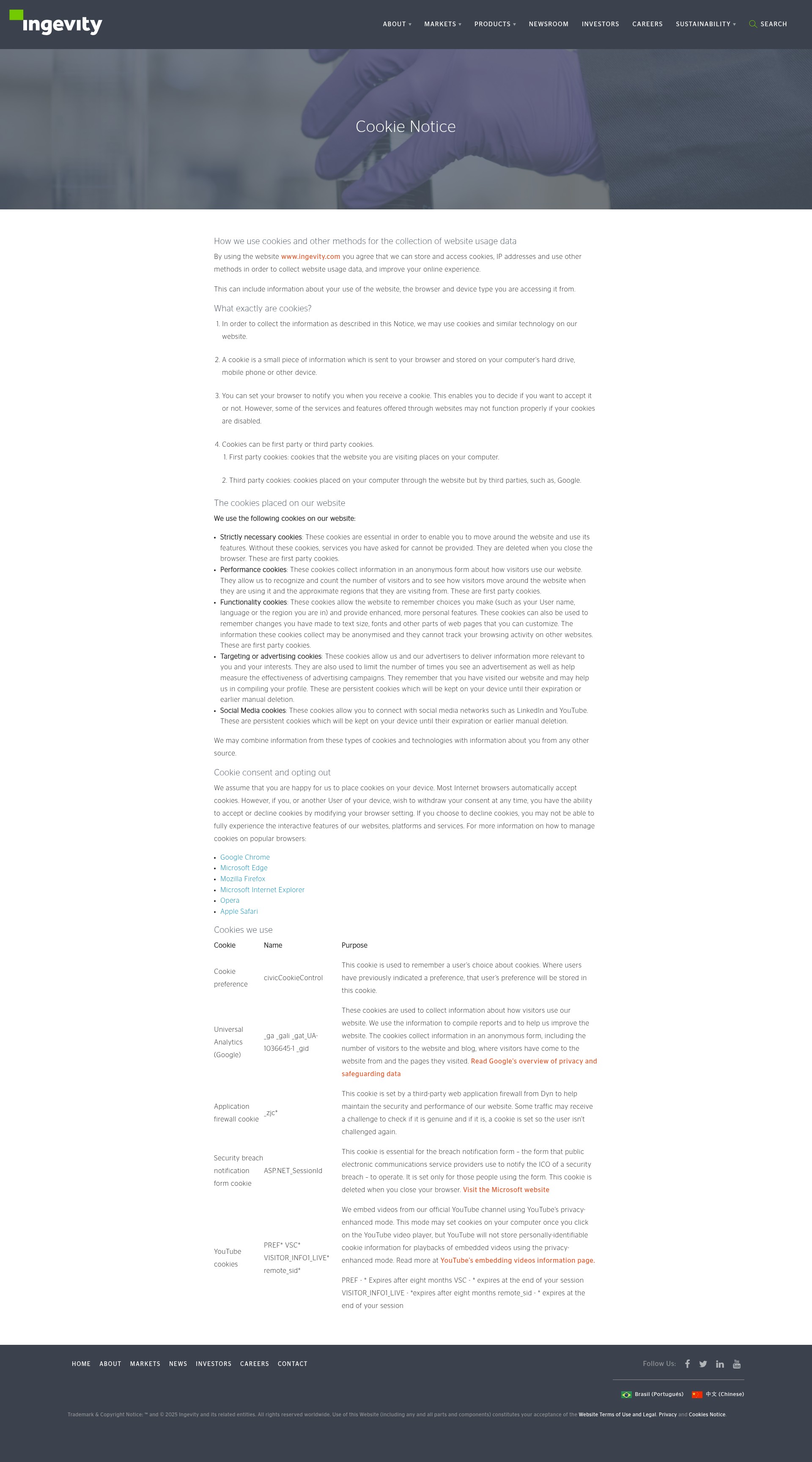 Screenshot of ingevity.com