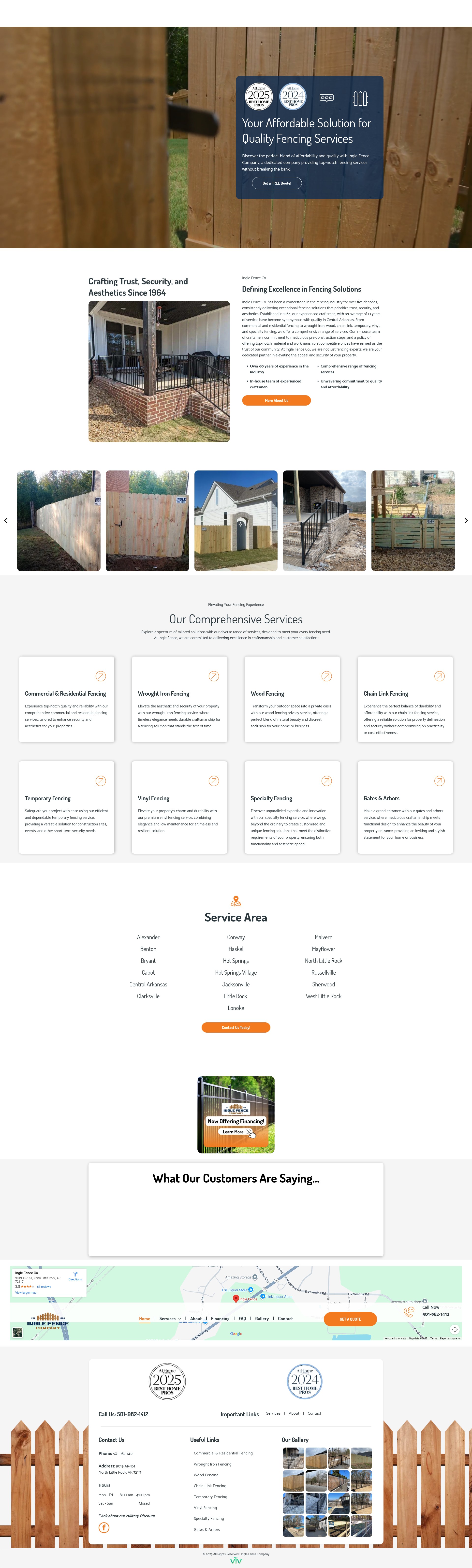 Screenshot of inglefencecompany.com