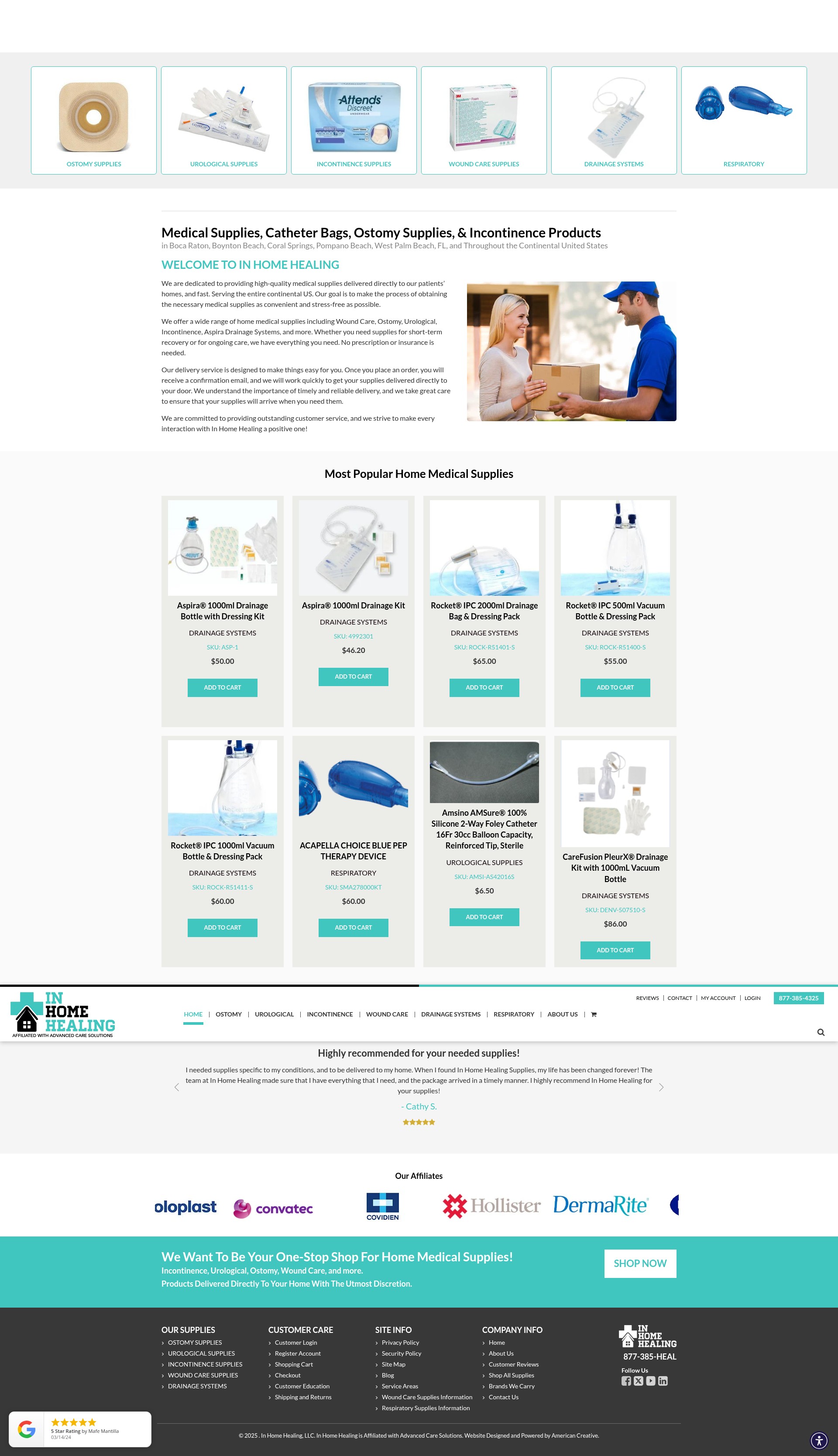 Screenshot of inhomehealingsupplies.com