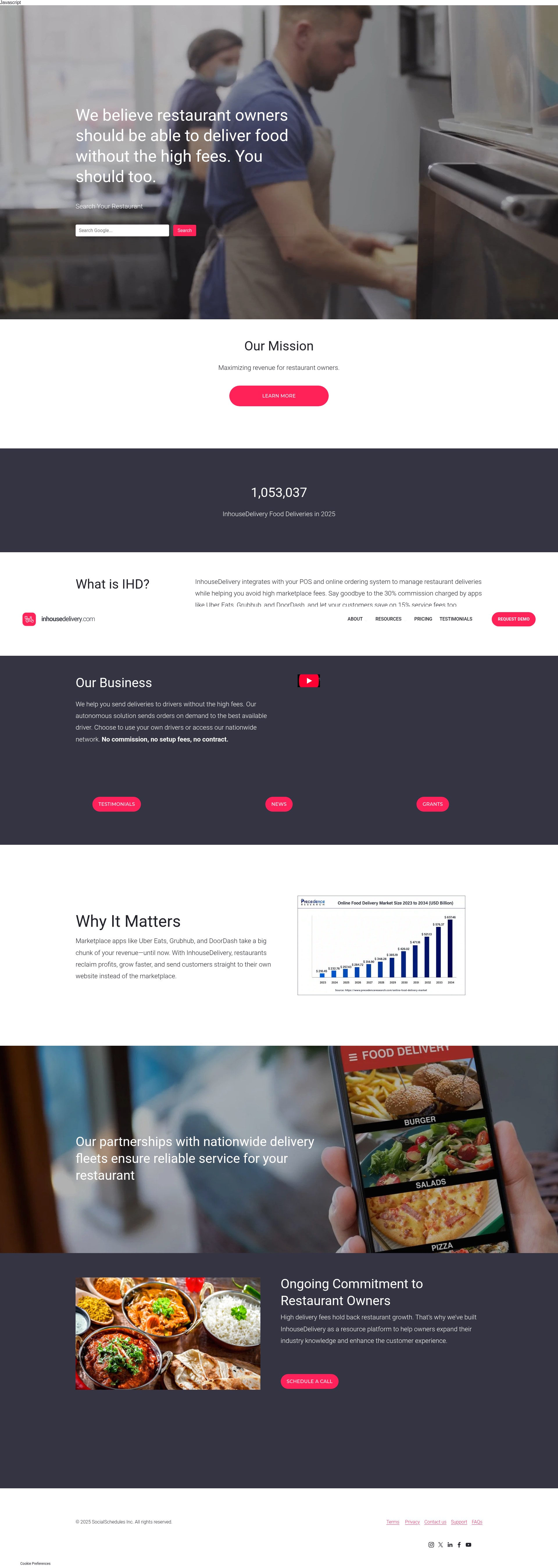 Screenshot of inhousedelivery.com