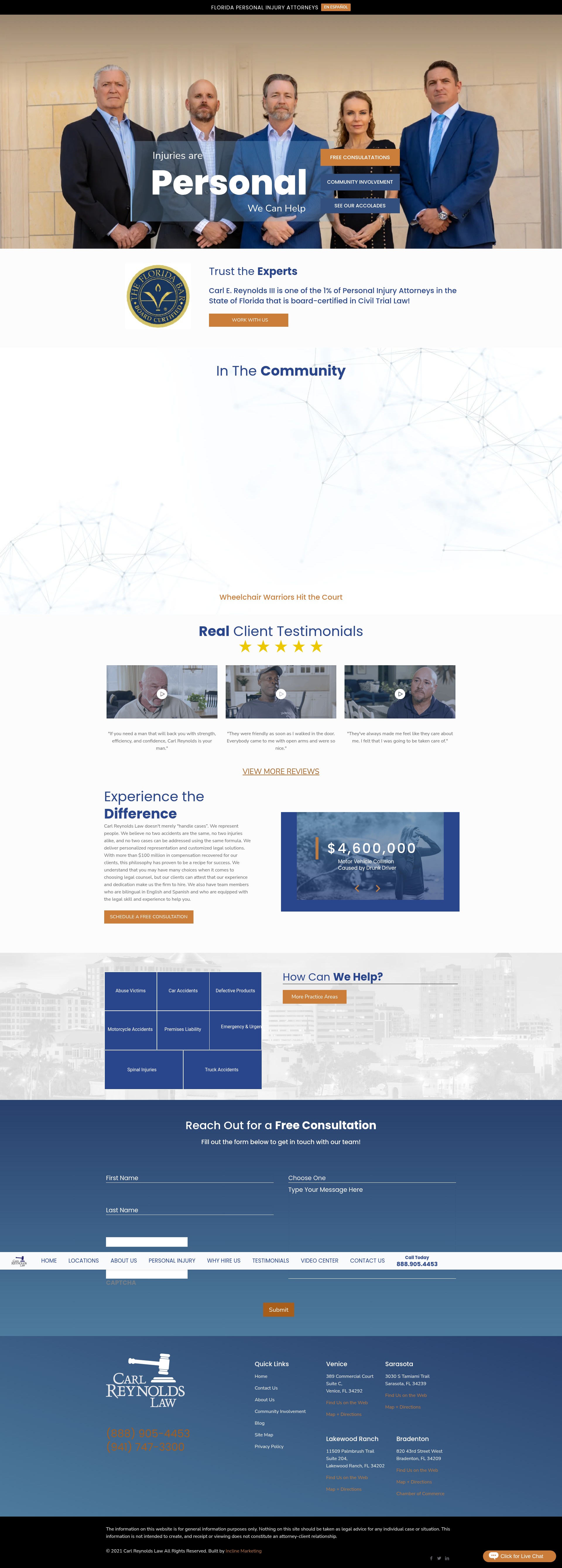 Screenshot of injuriesarepersonal.com