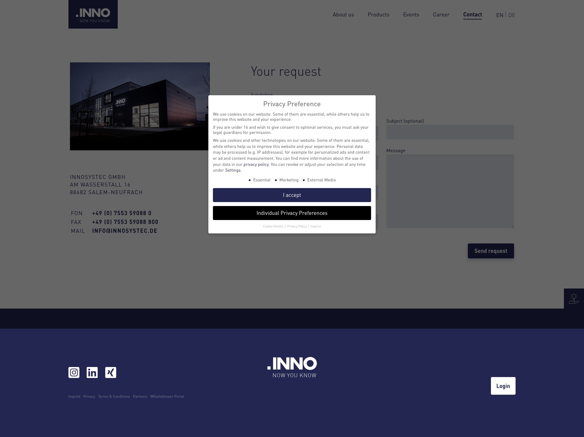 Screenshot of innosystec.de