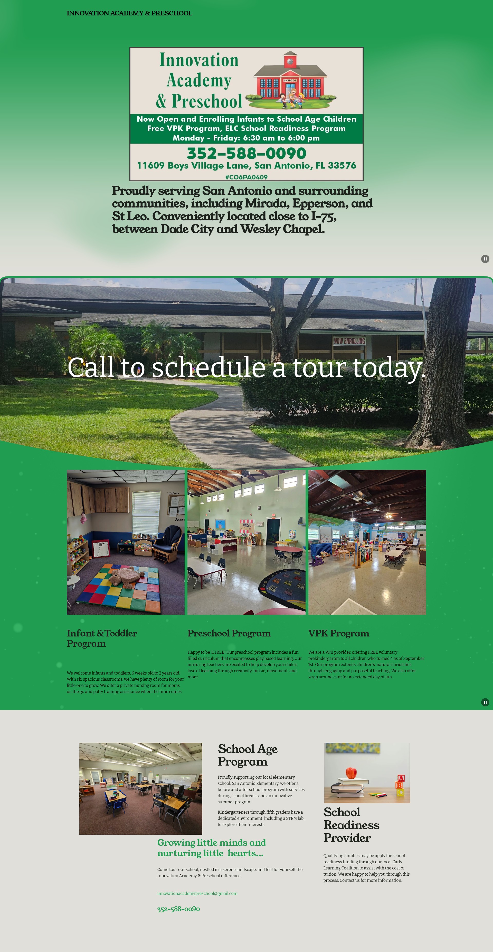 Screenshot of innovationacademypreschool.com