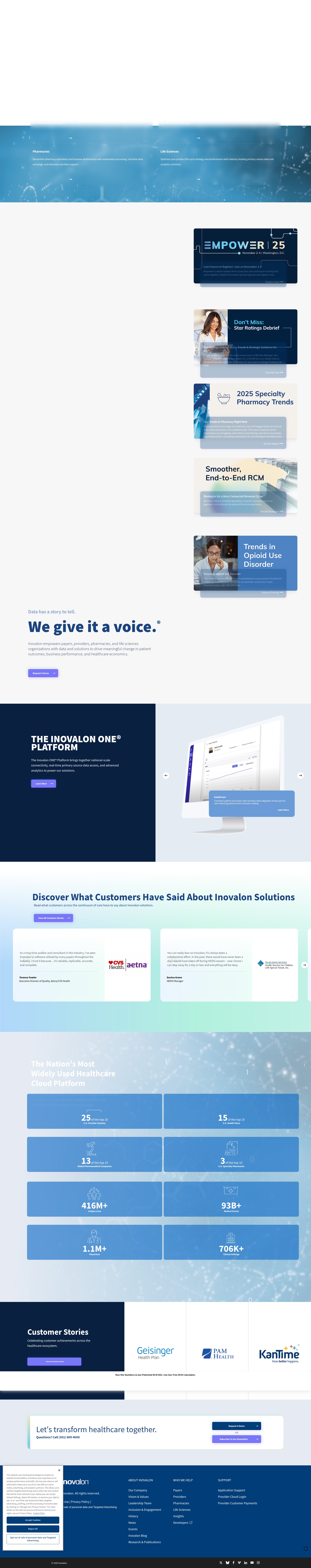 Screenshot of inovalon.com