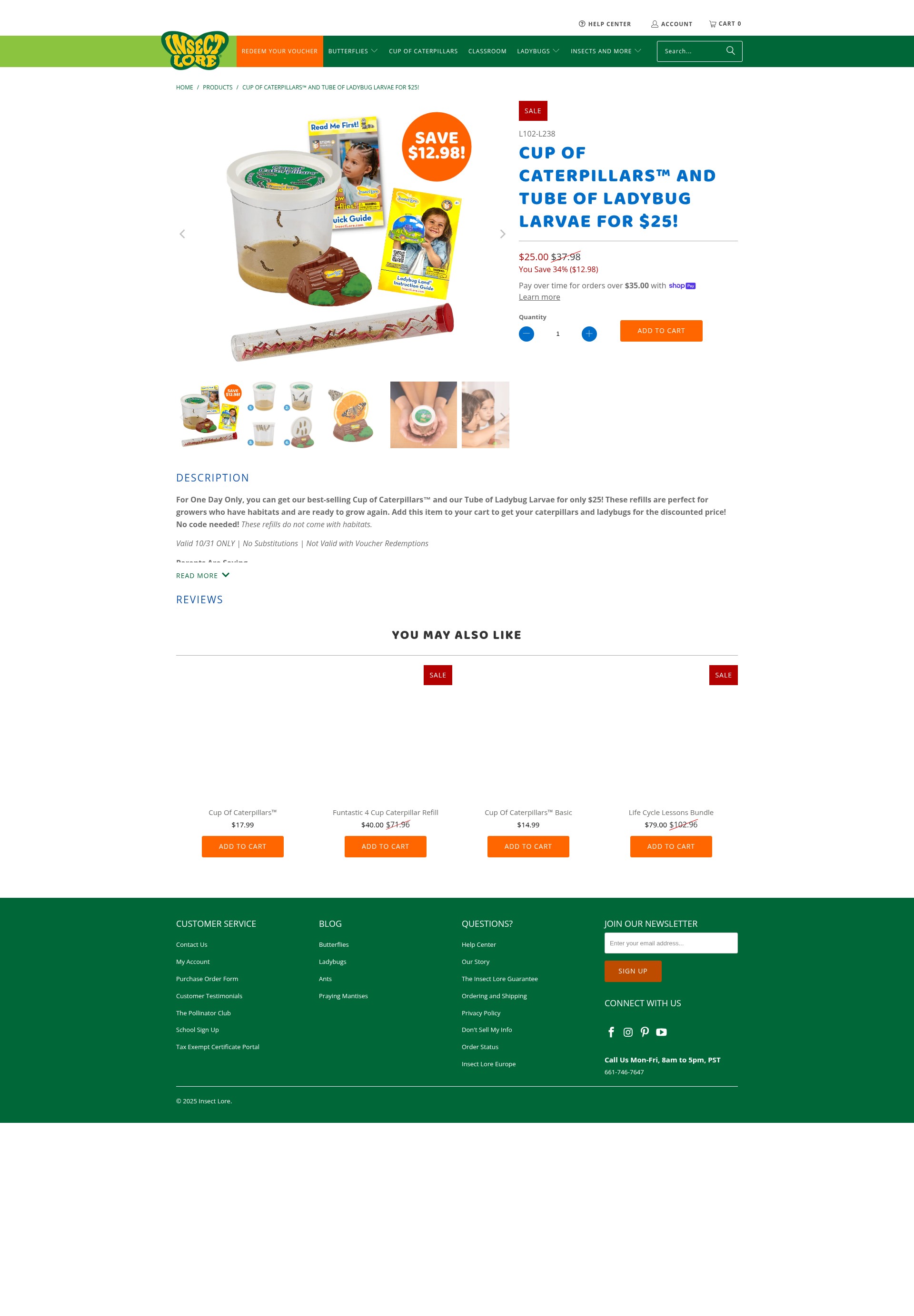 Screenshot of insectlore.com