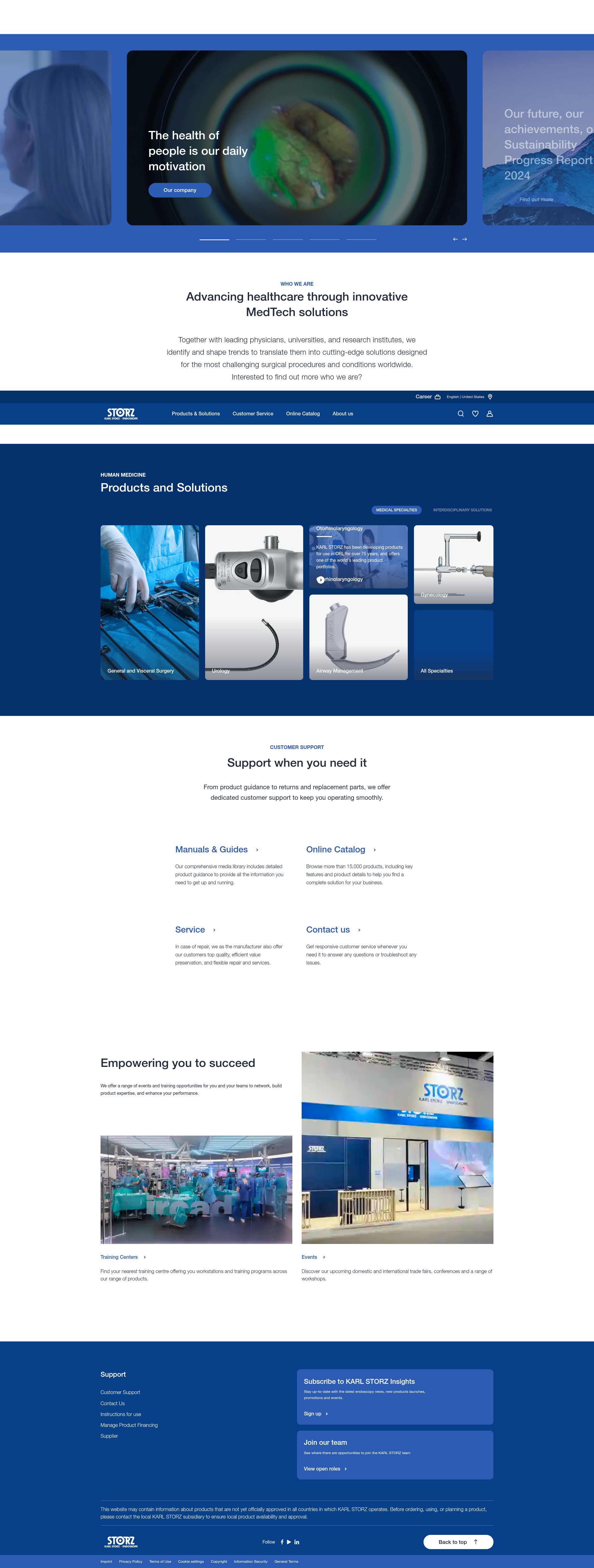 Screenshot of insights.karlstorz.com