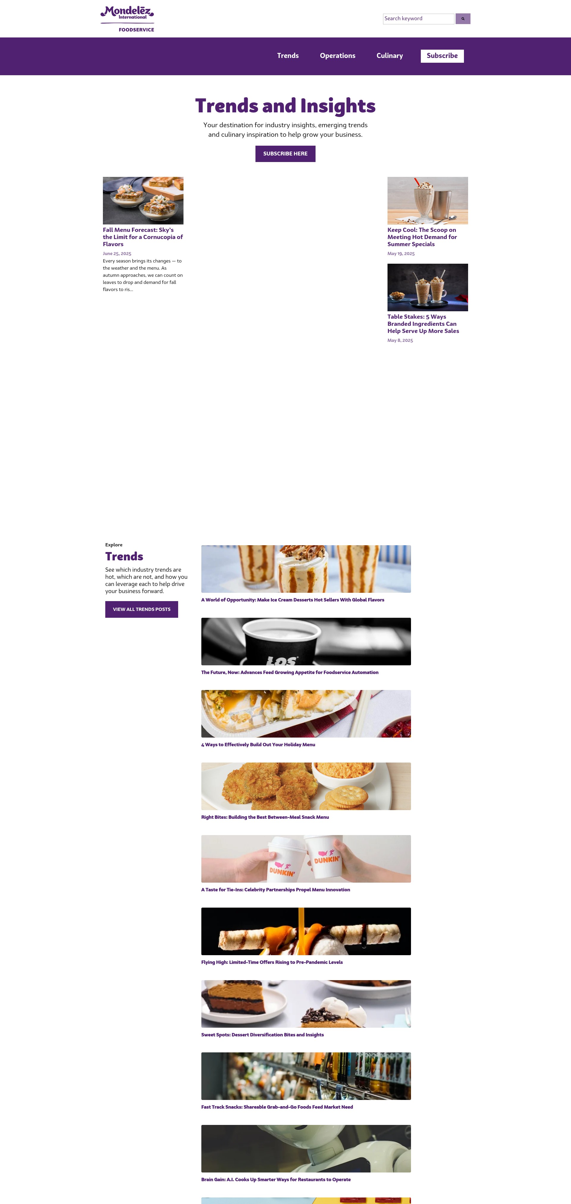 Screenshot of insights.mondelezinternationalfoodservice.com