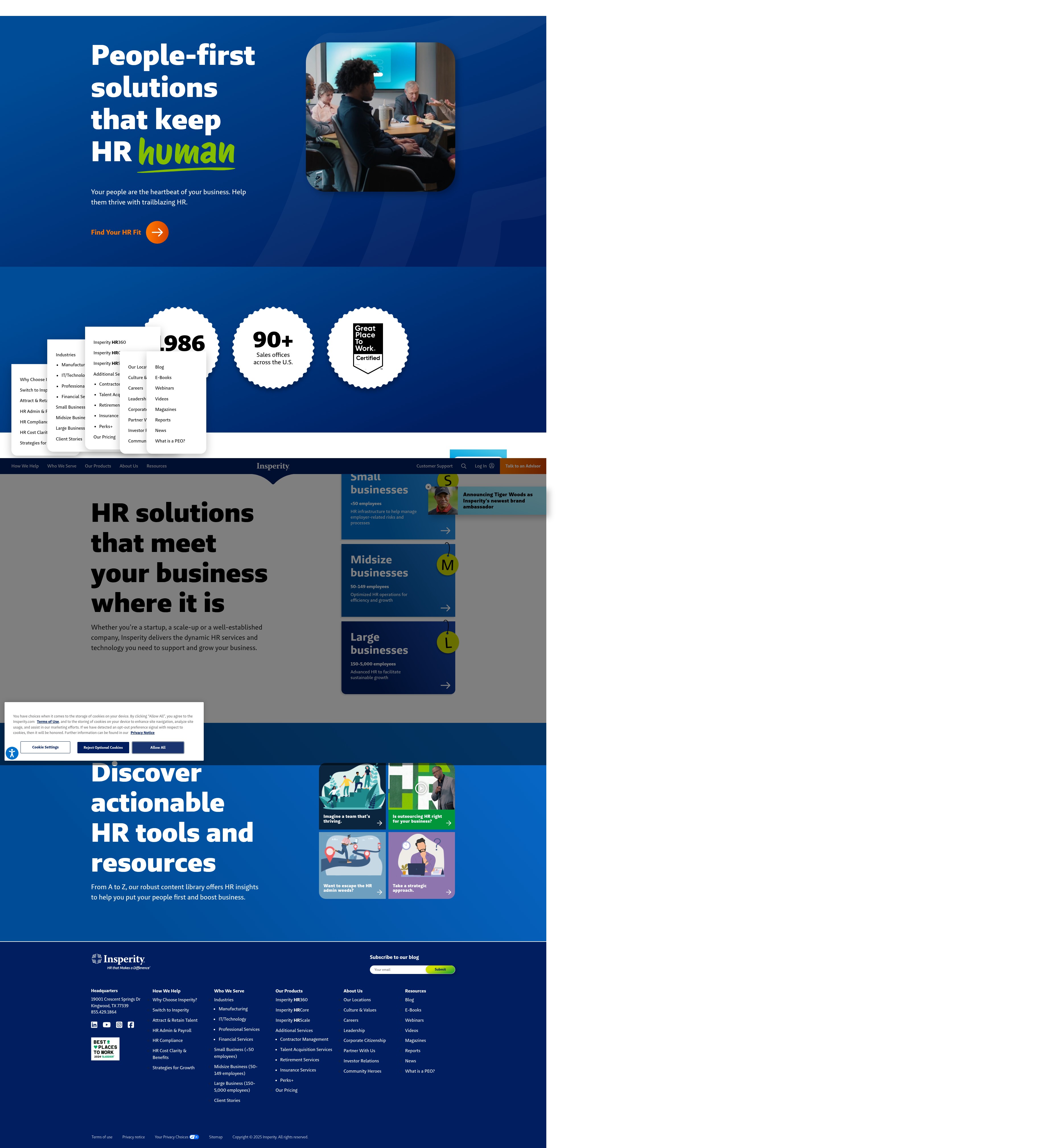 Screenshot of insperity.com