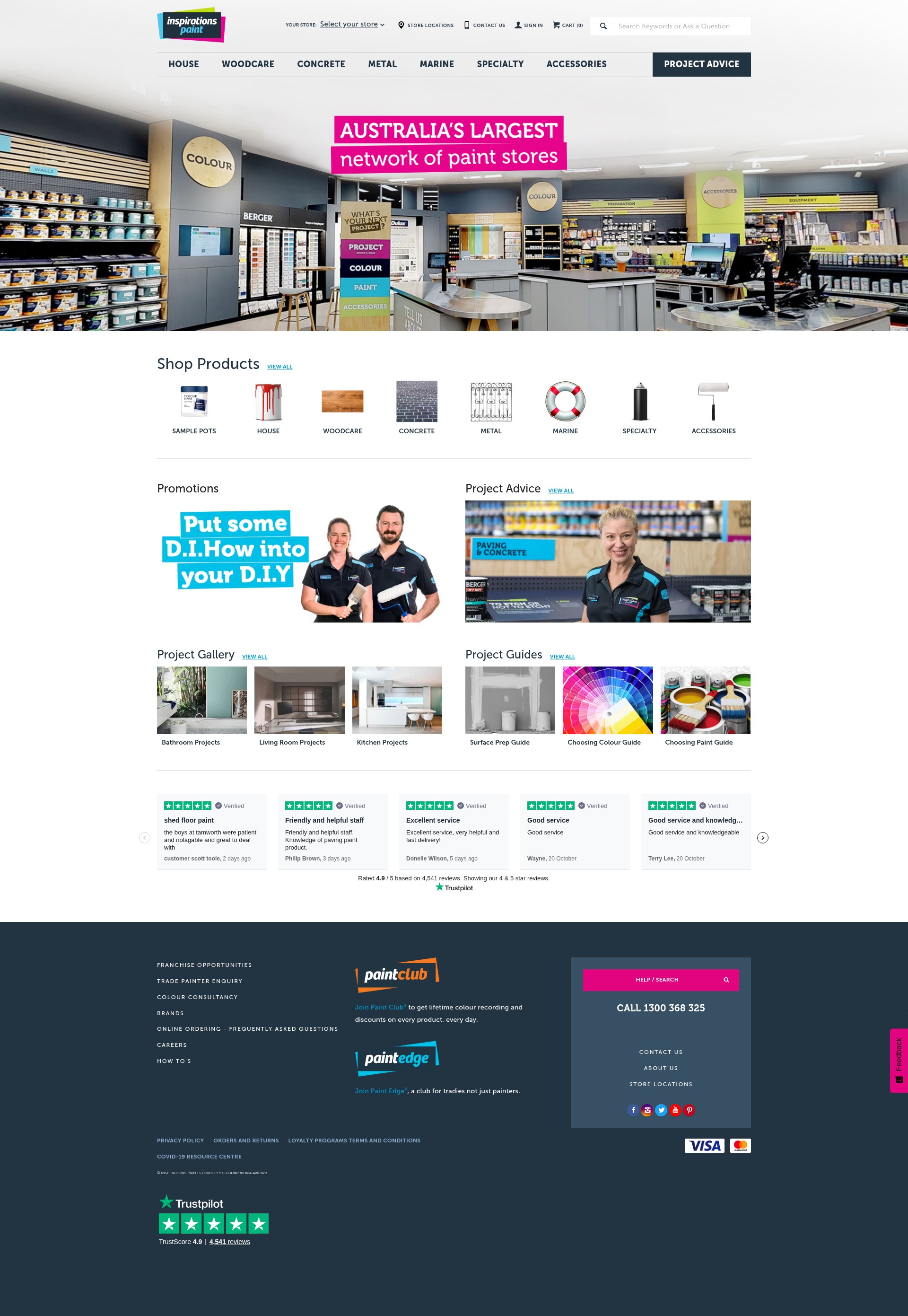 Screenshot of inspirationspaint.com.au