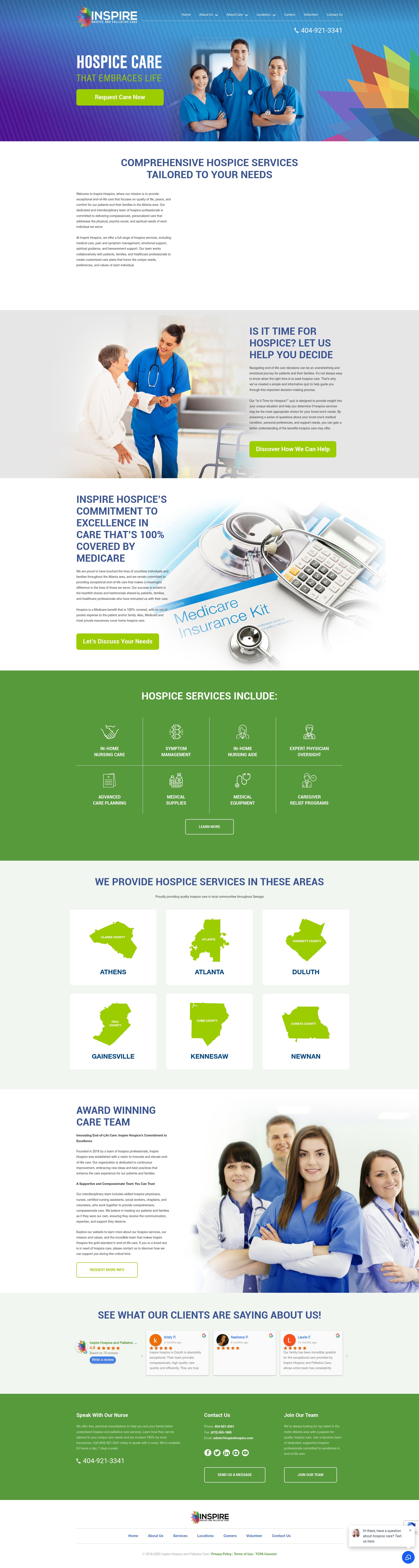Screenshot of inspirehospice.com