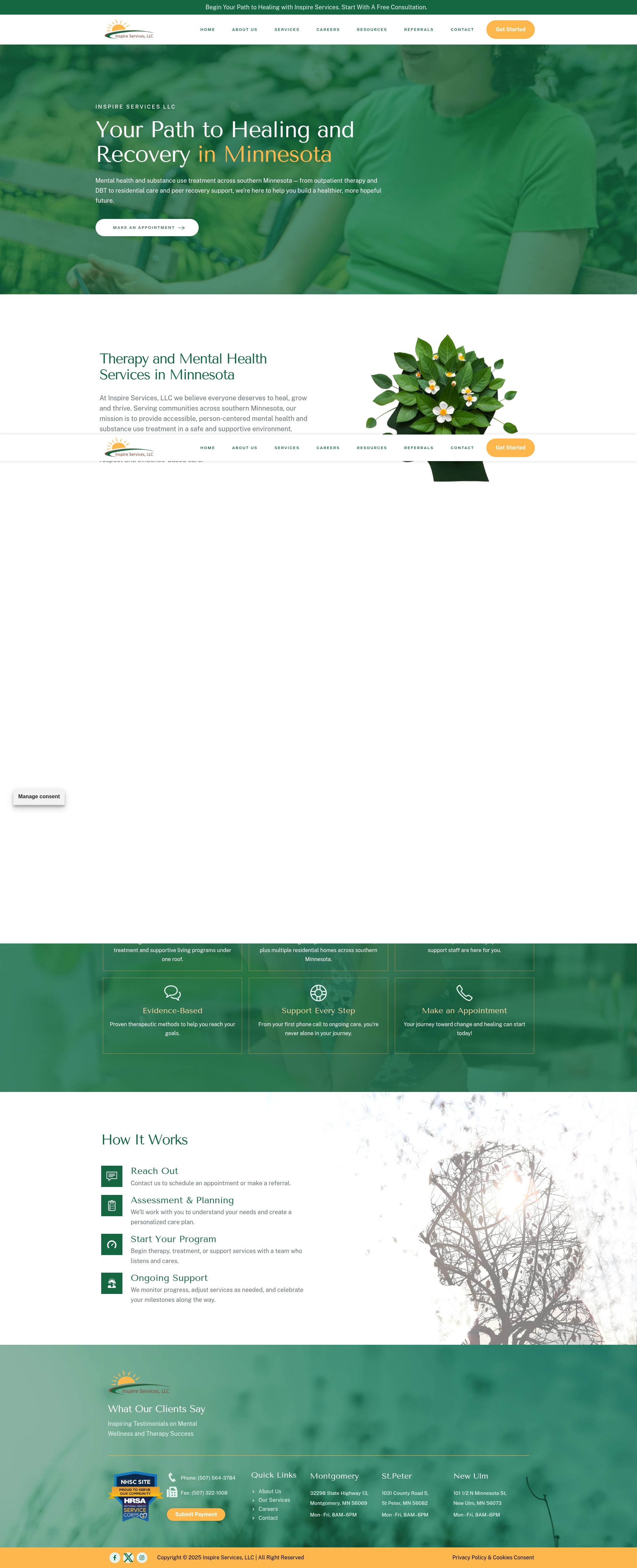 Screenshot of inspireservicesllc.com