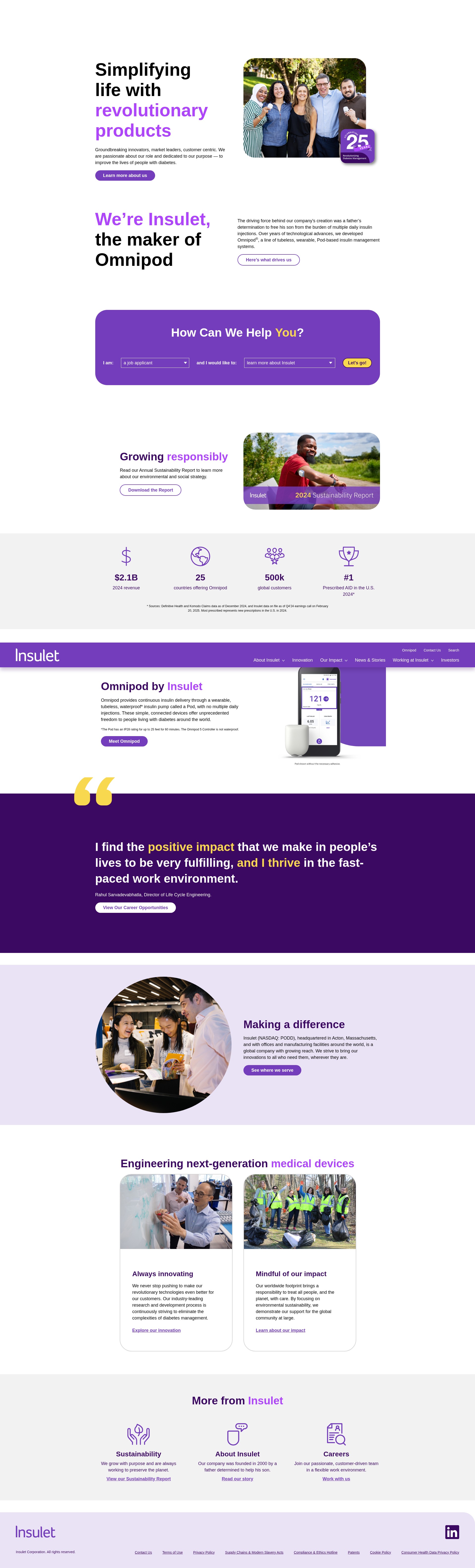 Screenshot of insulet.com